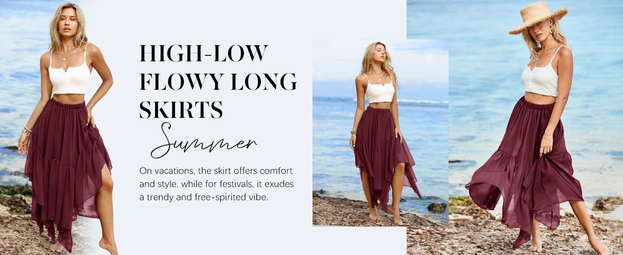 Sommerliches Maxikleid im Boho-Stil für Damen, lässiger asymmetrischer Saum