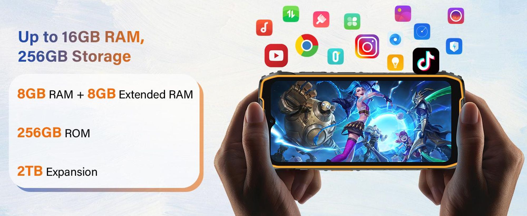Ulefone RugKing 4 Pro Outdoor Smartphone ohne Vertrag Android 15 - 16GB+256GB - 10200mAh 48MP 6.56" 120Hz AI Rugged Handy IP68/OTG/NFC, Orange