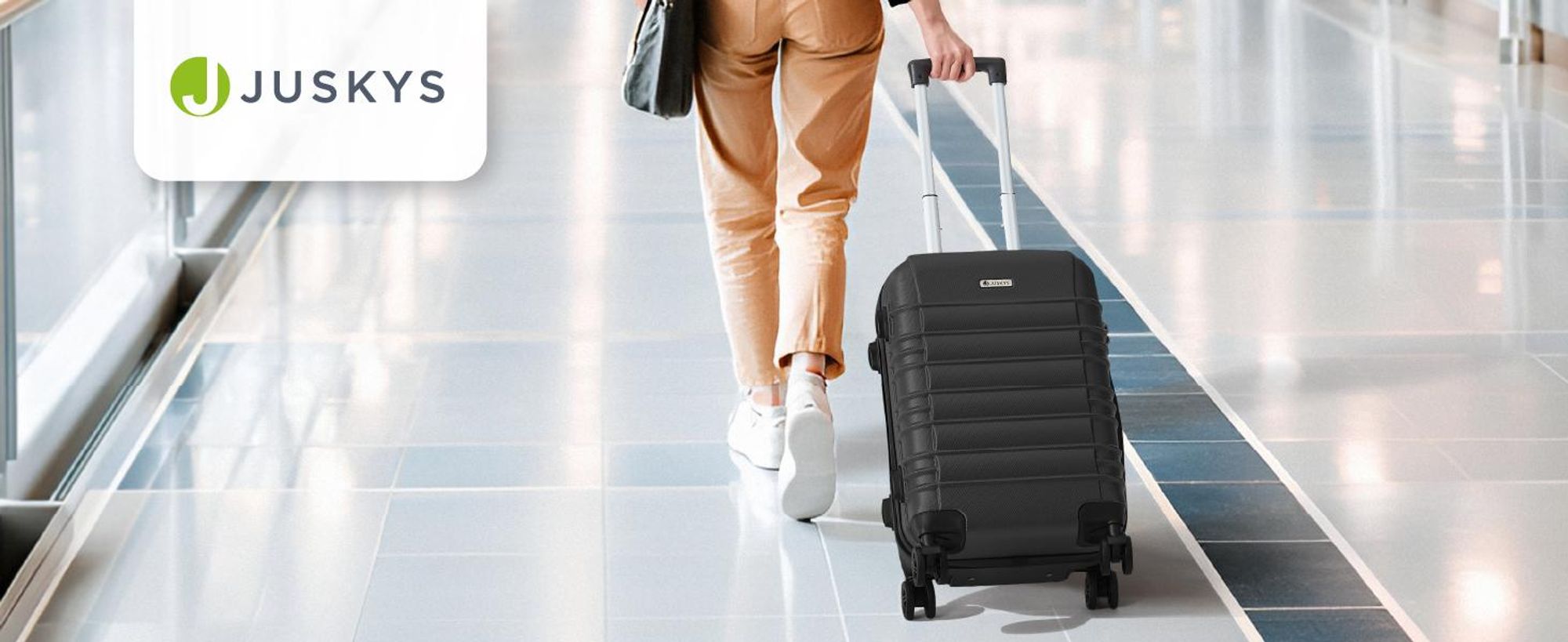 Juskys Hartschale Kofferset Reisekoffer 4 teilig - Zahlenschloss, geräuscharme 360° Rollen groß, Teleskopgriff, leicht - Koffer in Schwarz