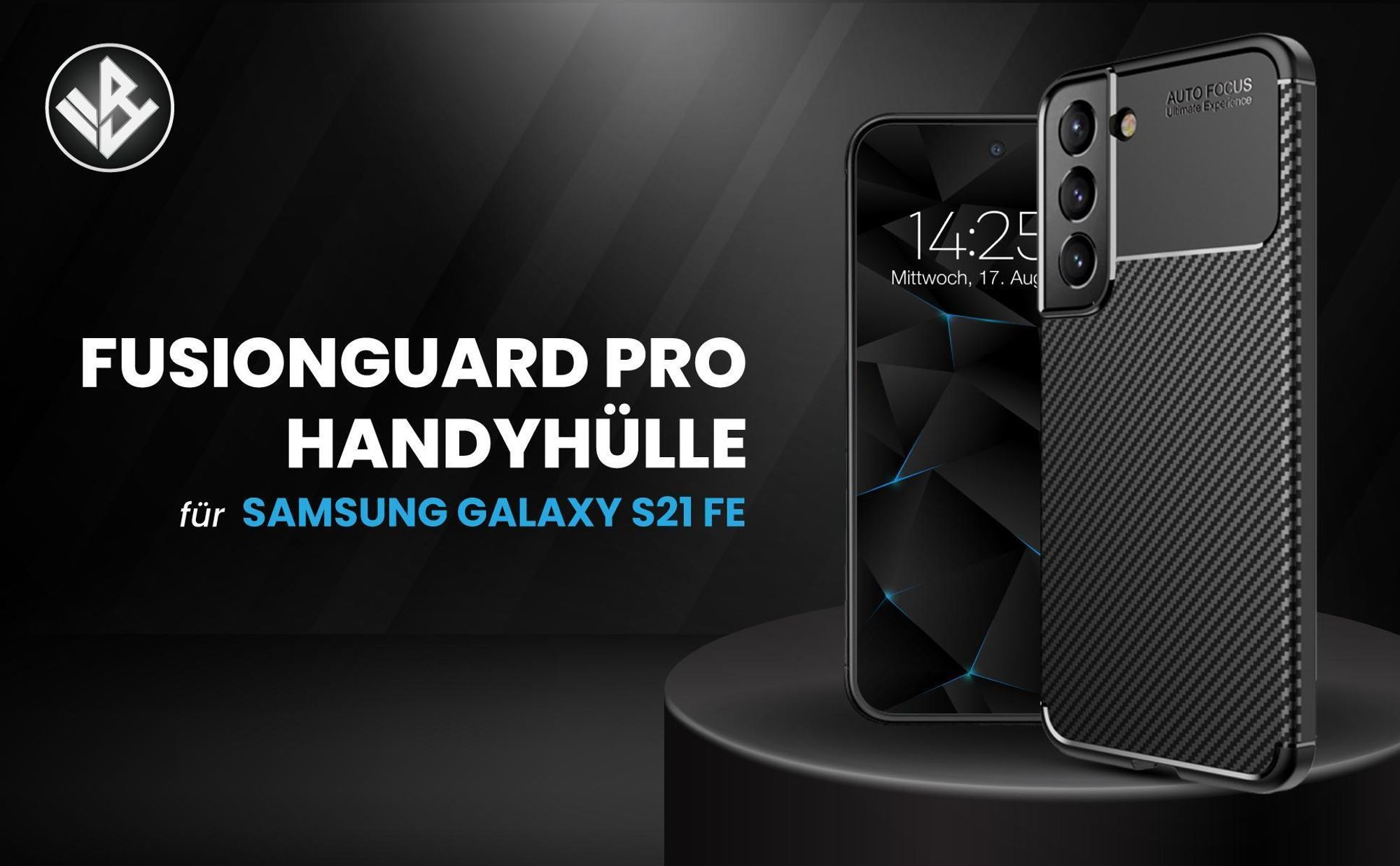 Schwarze ergonomische Schutzhülle für das Samsung Galaxy S21 FE