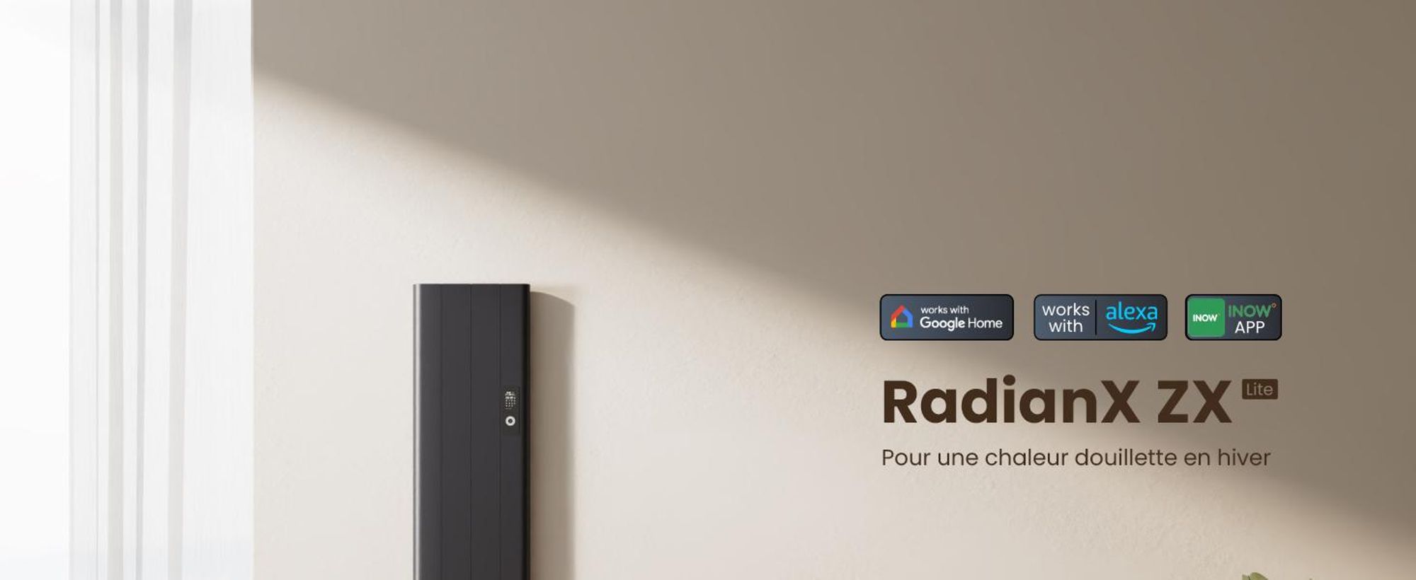 EMKE® Chauffage électrique 1000W écran LCD Anthracite Convecteur électrique 1600x362x60mm WiFi + Alexa/Google Home, Montage mural Radiateur électrique pour pièce de 9m