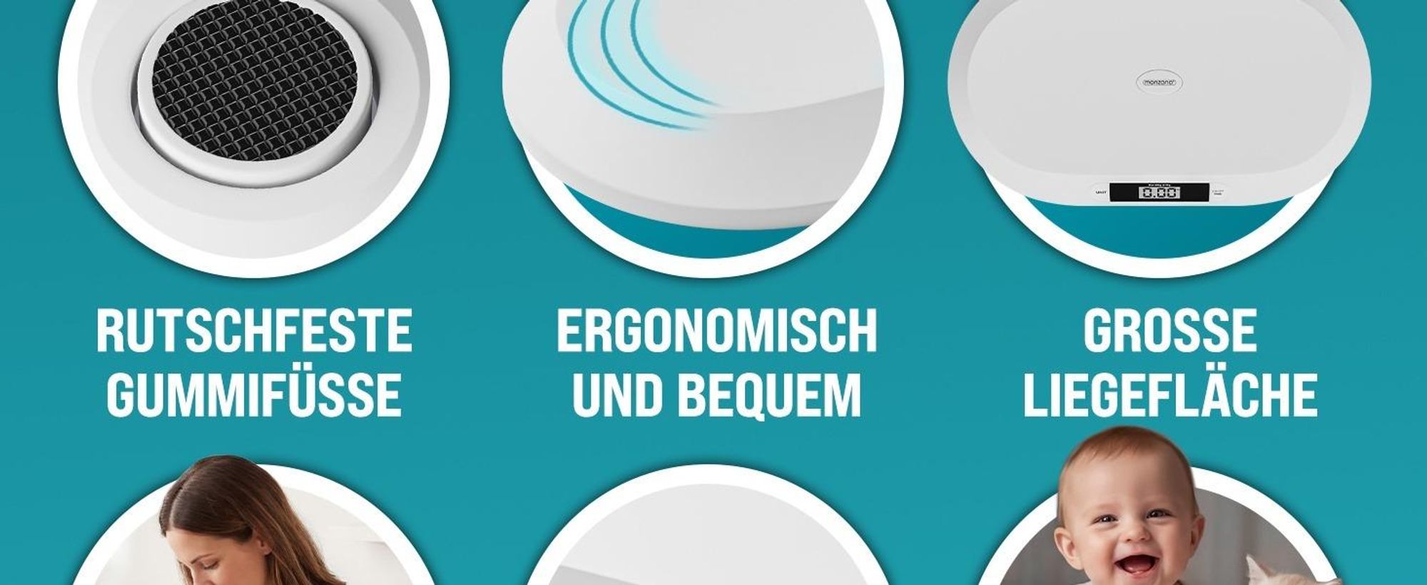 MONZANA Digitale Babywaage bis 20 Kg Säuglingswaage mit Tara-Funktion