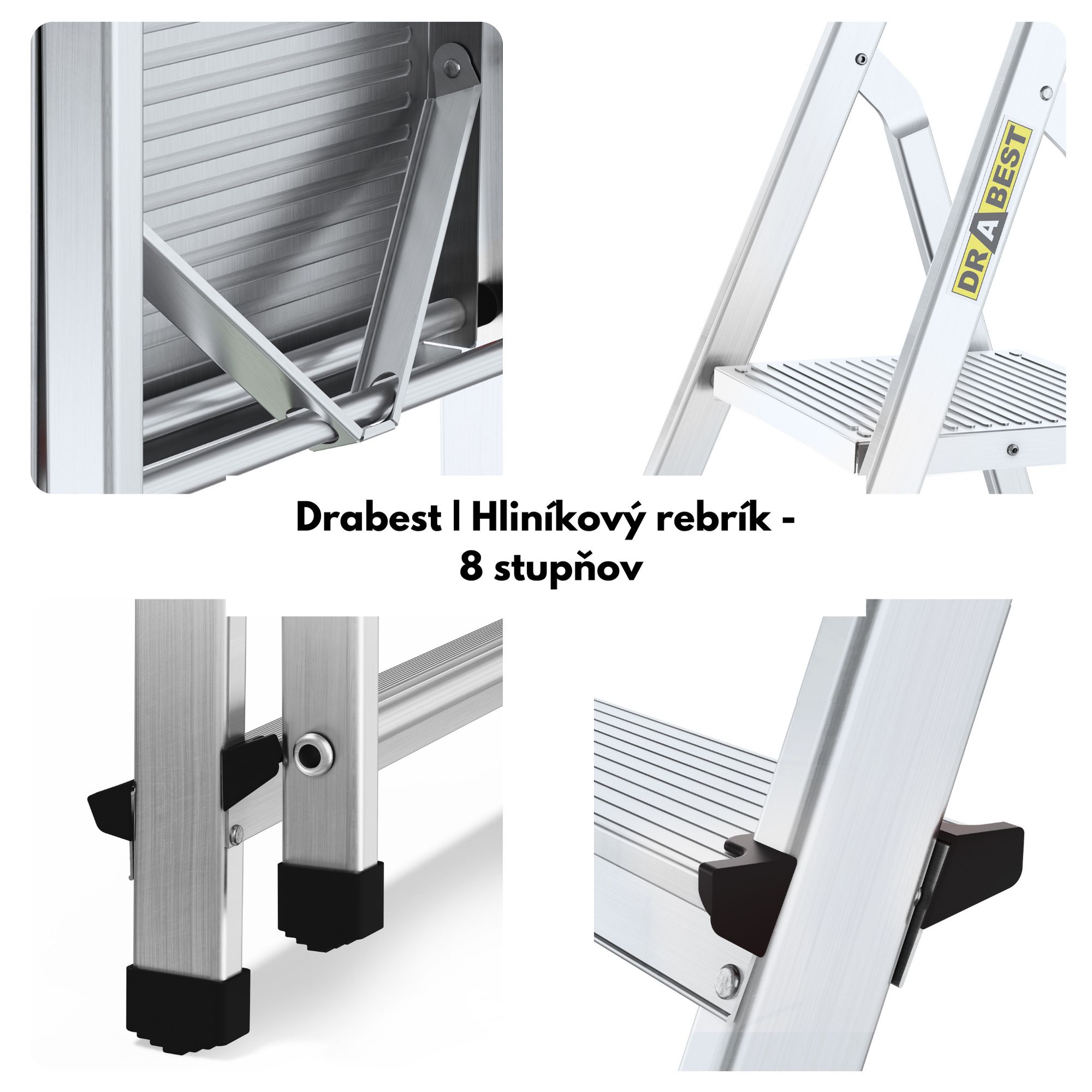 Drabest, rebrík, rebríky, skladací rebrík, hliníkový rebrík, rebrík na schody