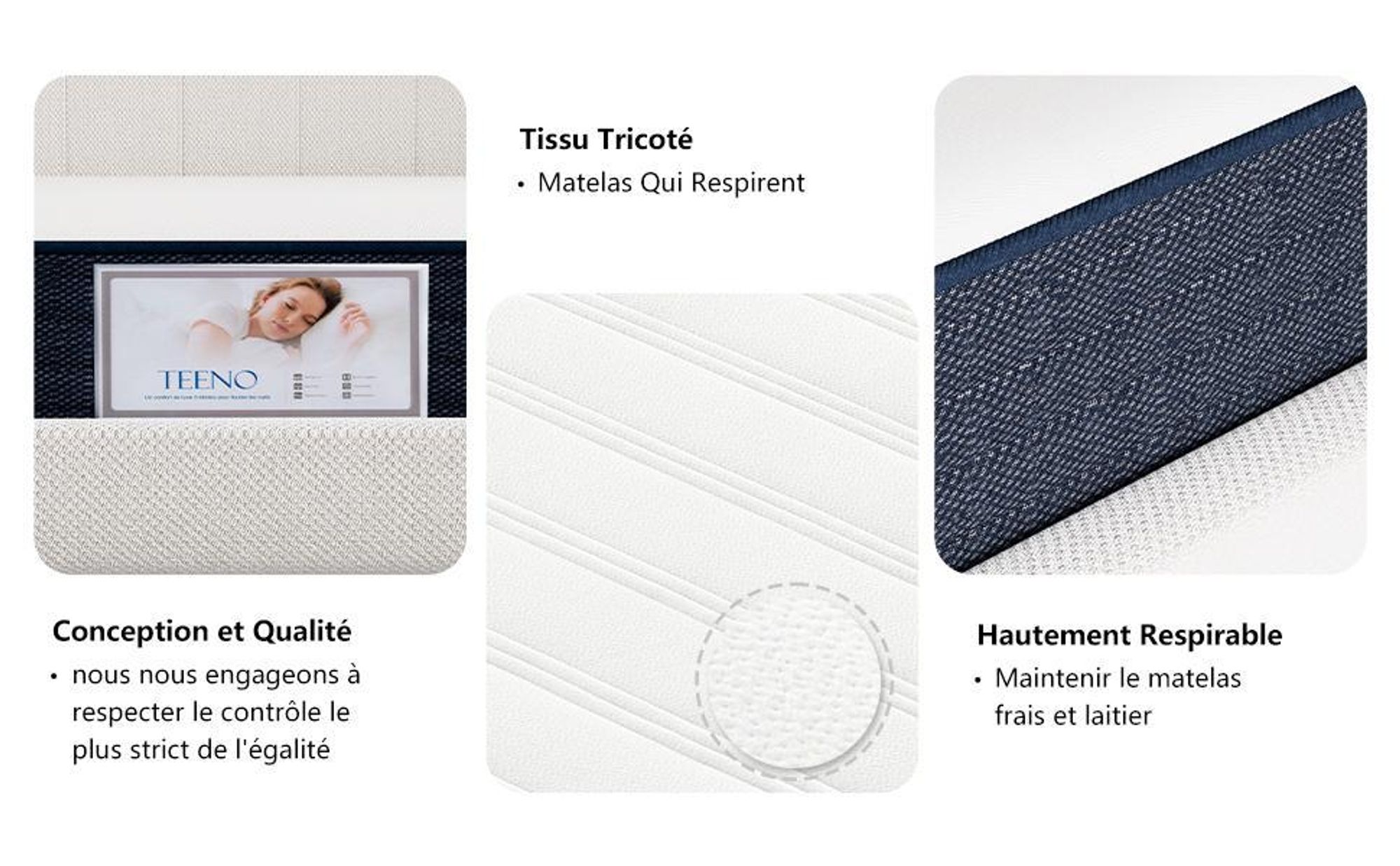 TEENO Matelas 90x190 en Mousse et Ressorts 22 cm d'épaisseur,7 Zones de Confort, résistant et Durable, Support à Haute résilience, Respirant
