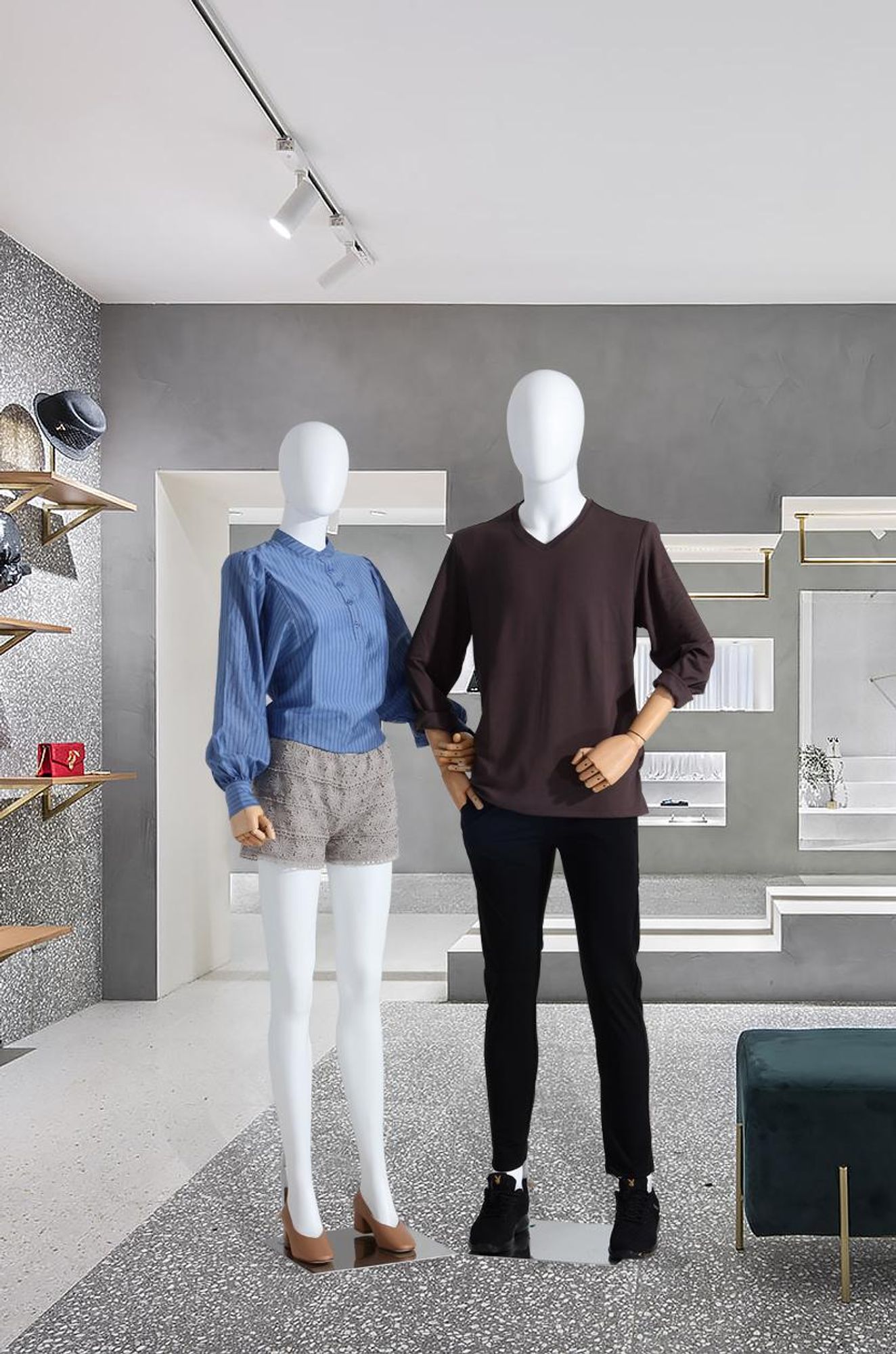 weiß oder schwarz Schaufensterpuppen in Glanz oder Matt