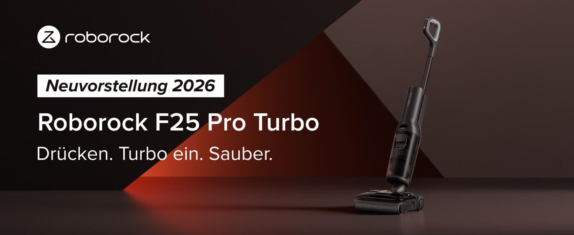 Roborock F25 Pro Turbo Nass Trockensauger, 25.000 Pa, 60 Min Laufzeit 180° Lay-Flat Saugwischer, Tiefenreinigungs, 95°C Hochtemperatur Selbstreinigung