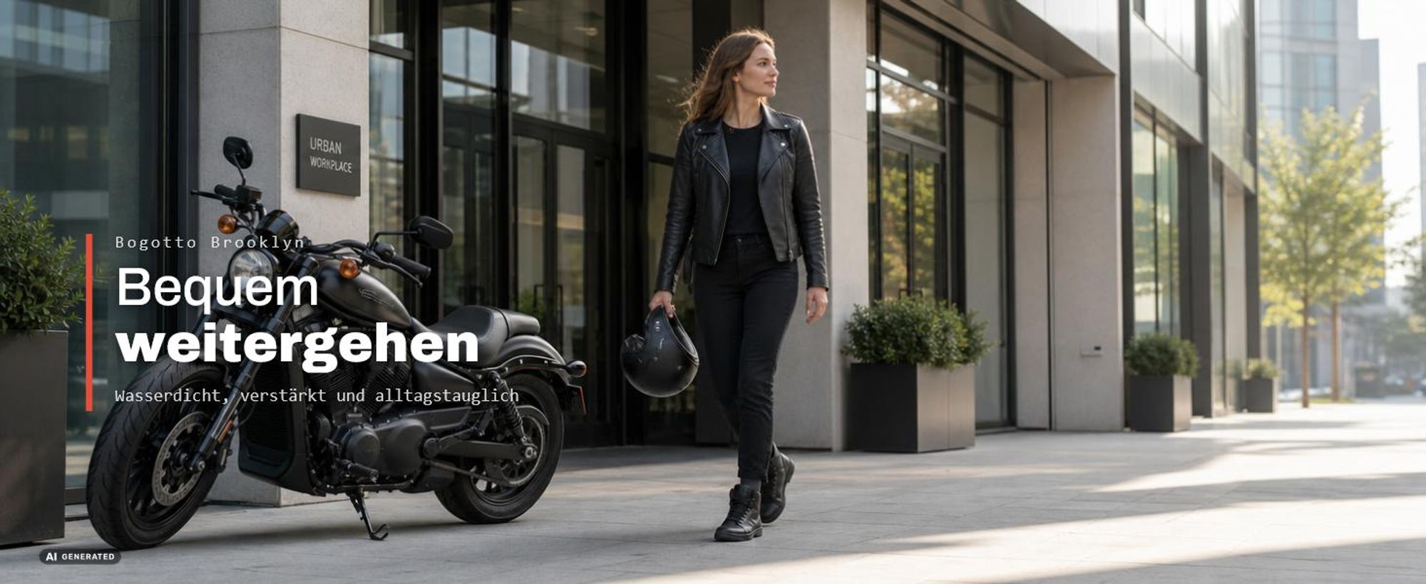 Bogotto Brooklyn wasserdichte Motorrad Schuhe, schwarz, 44