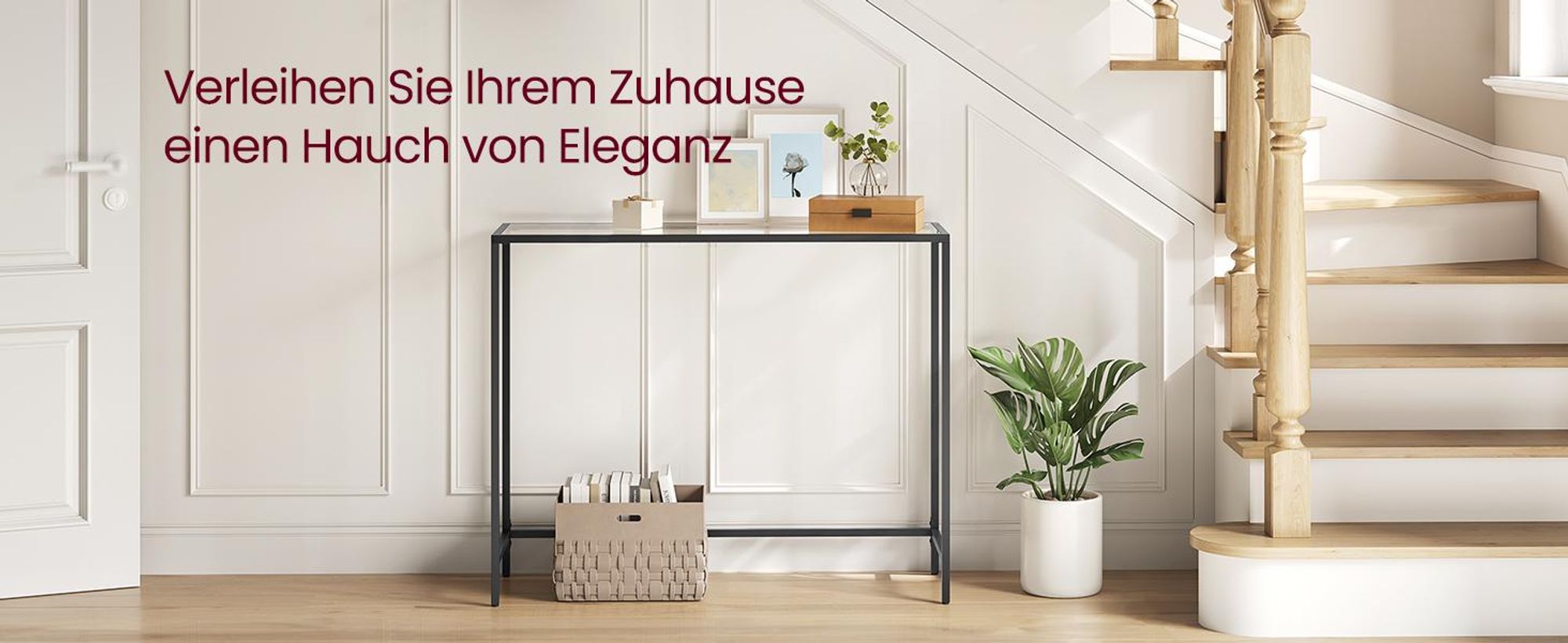 VASAGLE Konsolentisch Beistelltisch, 100 x 35 x 80 cm modern Sofatisch