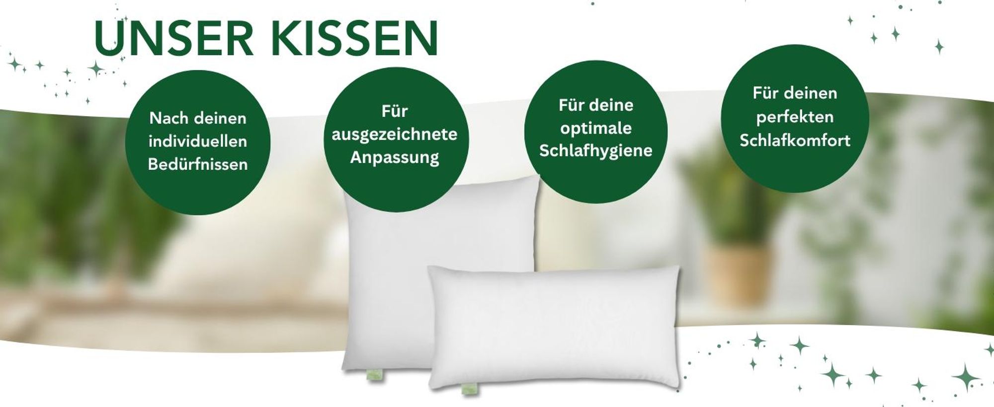 2er Set Eco Microfaser Kopfkissen | 40 x 80 cm | DREAMSTAR Eco | Allergiker geeignet