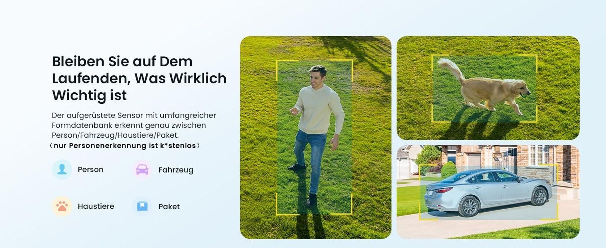 ieGeek 5MP Solar Überwachungskamera, Aussen Akku IP Kamera mit Solarpanel, 2-Wege-Audio, Nachtsicht, 2 stk