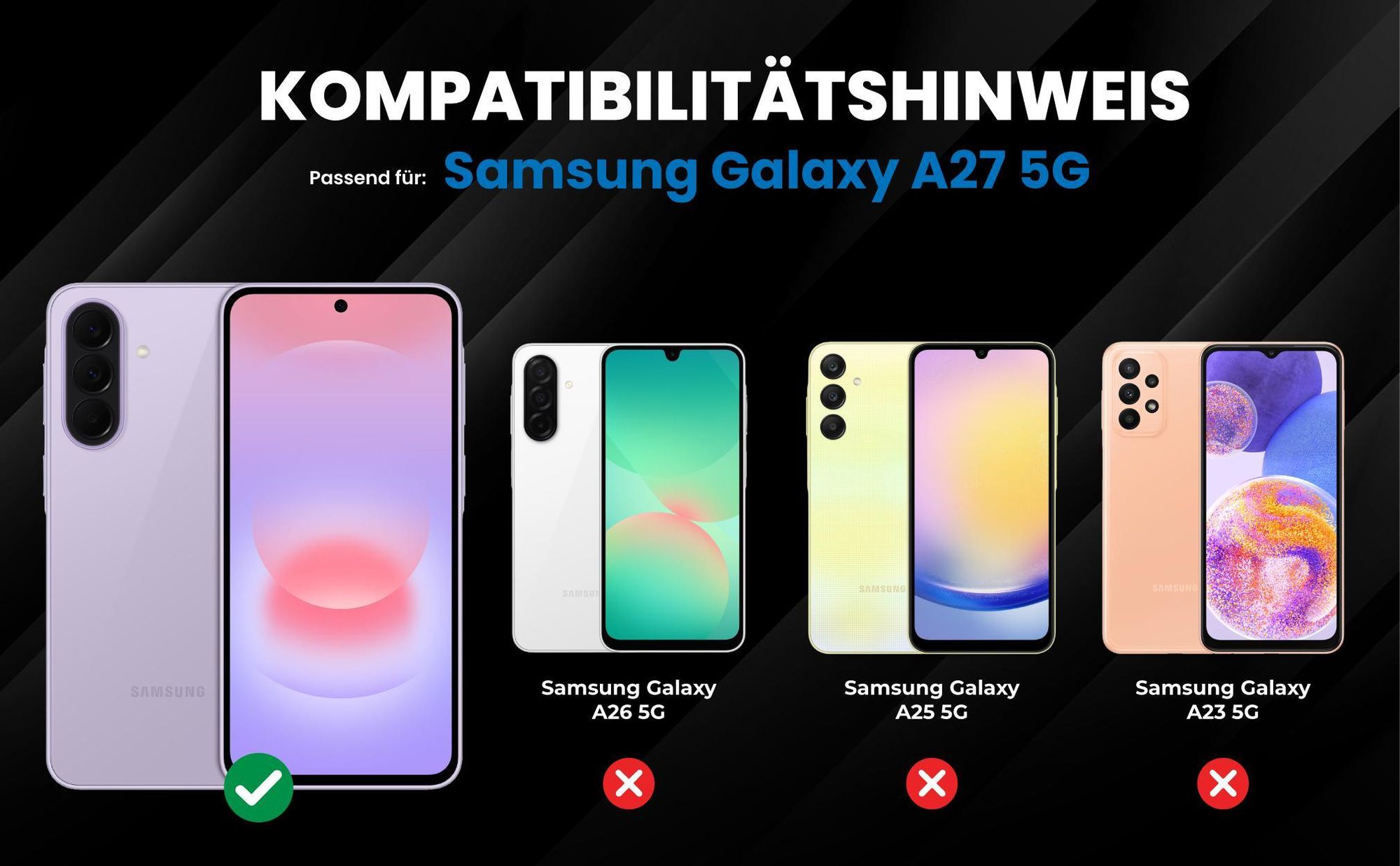 Kompatibilitätshinweise Hülle für Samsung Galaxy A27 5G