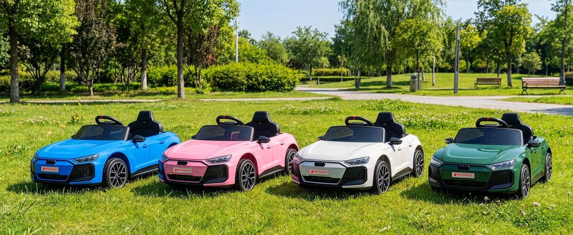 Kinder-Elektroauto 12V 4,5Ah, 2 Geschwindigkeitsstufen, 2,4G-Fernbedienung, geeignet für Kinder von 3 bis 5 Jahren, Audi RS e-tron GT,Dunkelgrün