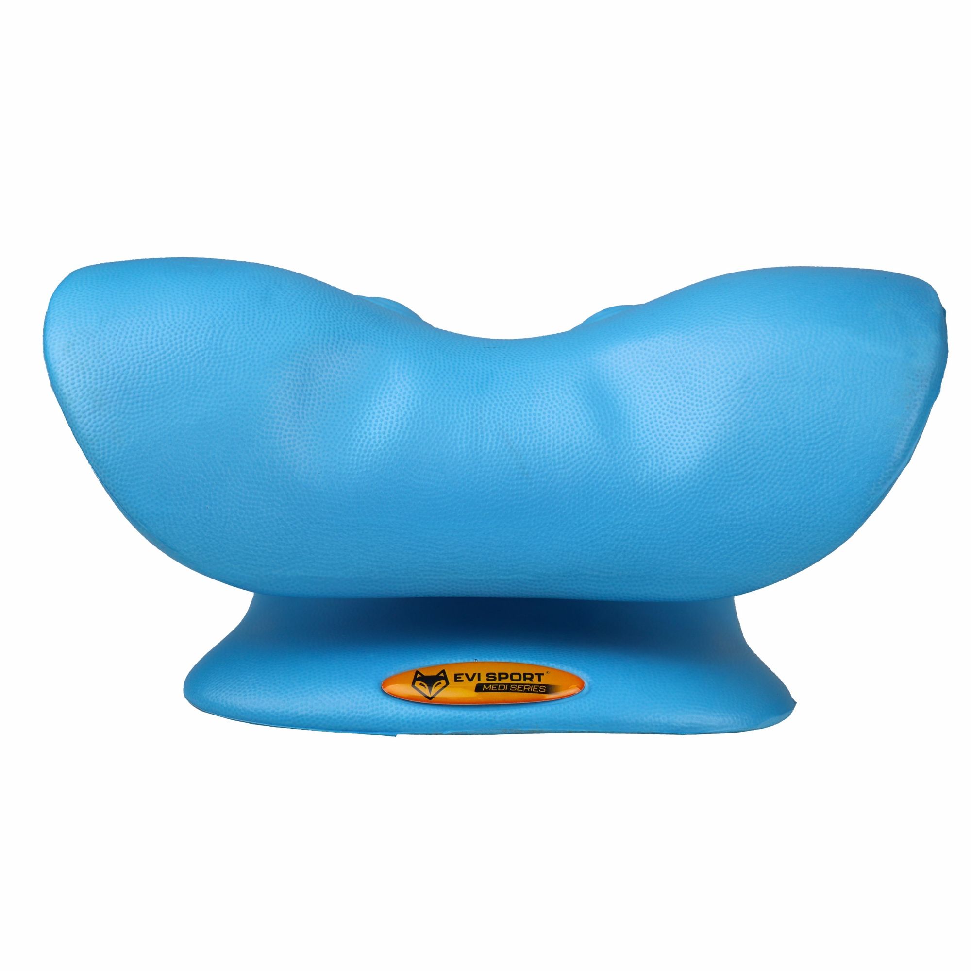 Nákrčník a masážní polštářek pro relaxaci, ergonomická pomůcka při bolestech krku, korekce krční páteře pomocí masážních bodů, EVI SPORT Blue