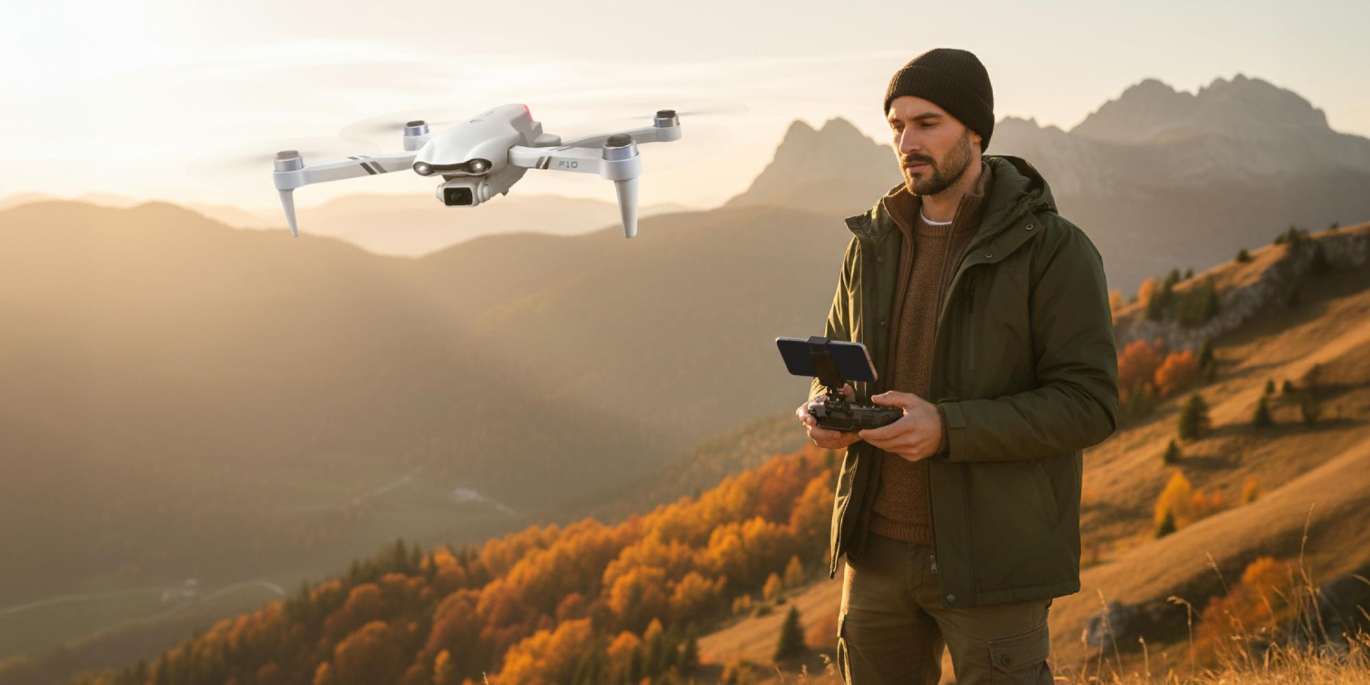 Dron Flypro10 2Kamery Bezkartáčové Motory Vznášení Wifi 3X20Min 2Km Hračka