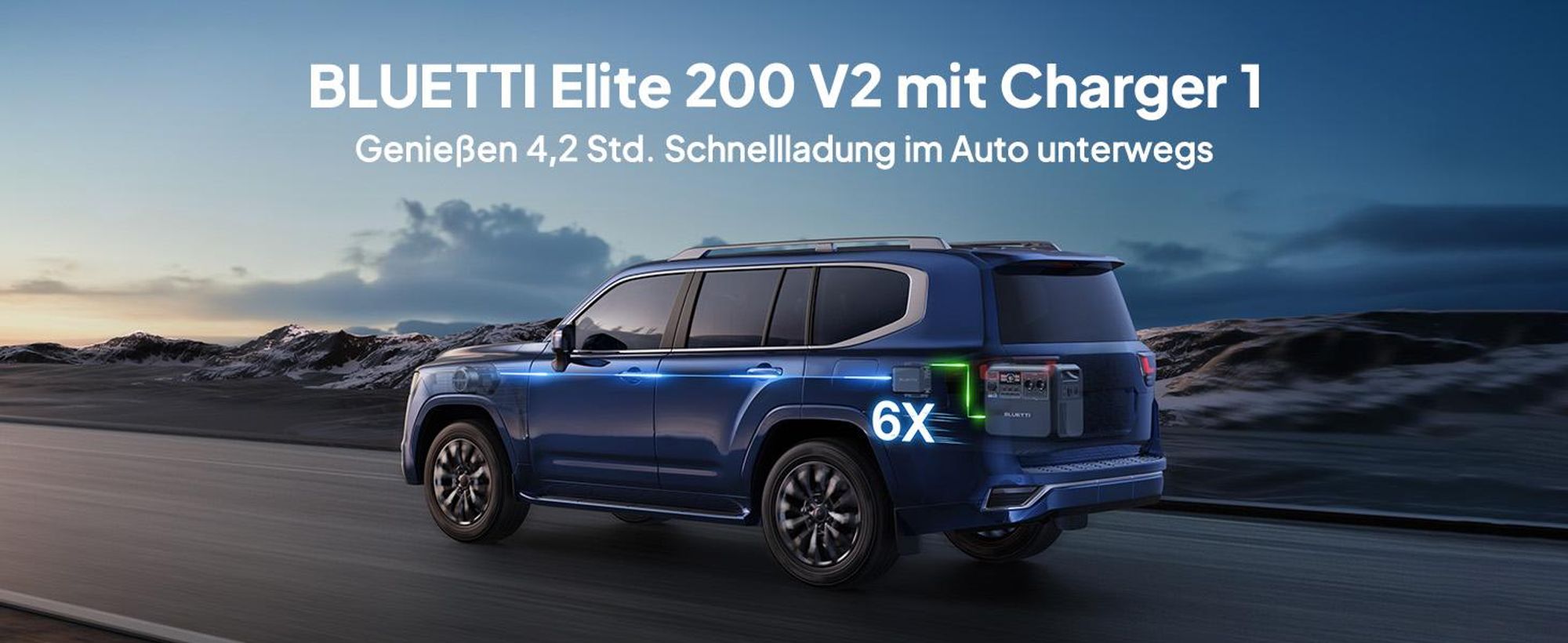 BLUETTI Elite 200 V2 Powerstation mit Charger 1, 2073,6Wh LFP Backup, ideal für Reisen, Off-Grid, Stromausfälle