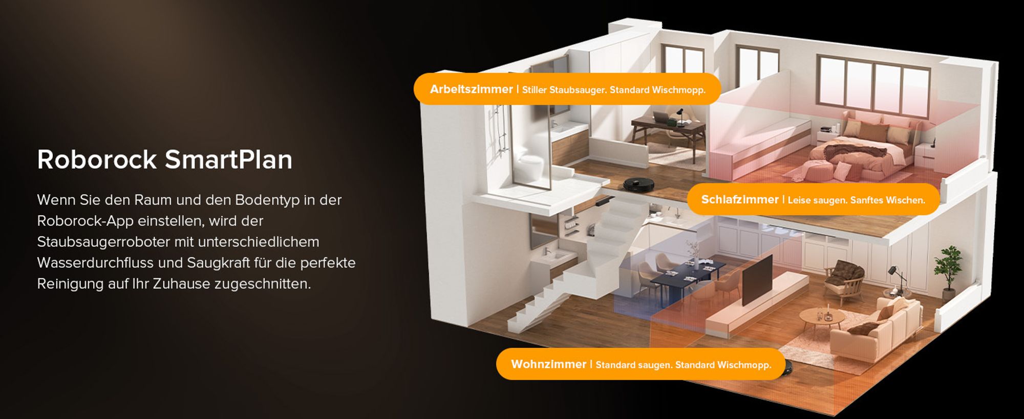 Roborock Qrevo S5V Saugroboter mit Wischfunktion, 12.000Pa, Zero-Tangle System, Warmlufttrocknung, Multifunktions-Dockingstation (Schwarz)