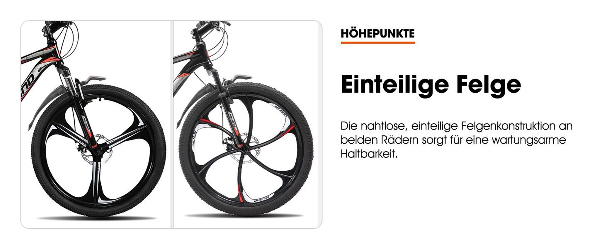 Hiland 26 Zoll Mountainbike für Erwachsene, 3 Speichenrad 18 Gang Herren Damen Mountainbike, mit Doppelscheibenbremse, 26 Zoll Aluminiumrahmen MTB