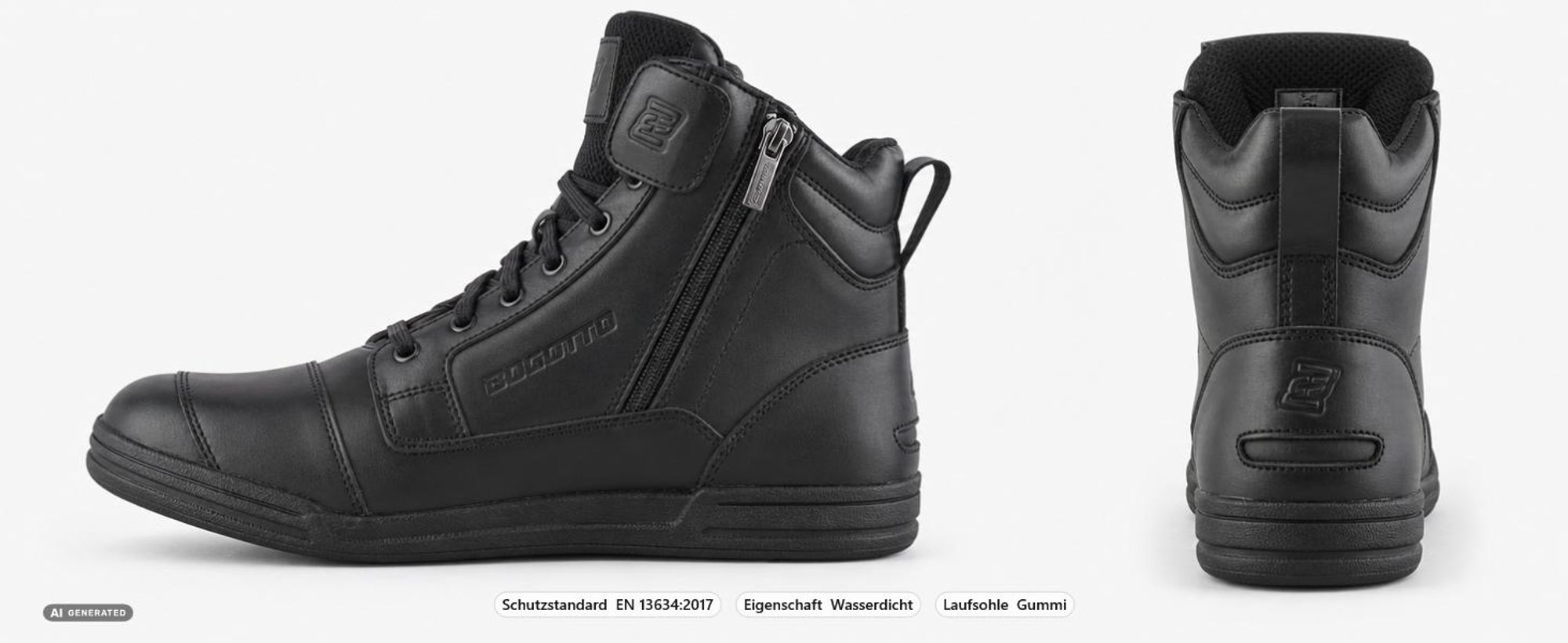 Bogotto Brooklyn wasserdichte Motorrad Schuhe, schwarz, 44