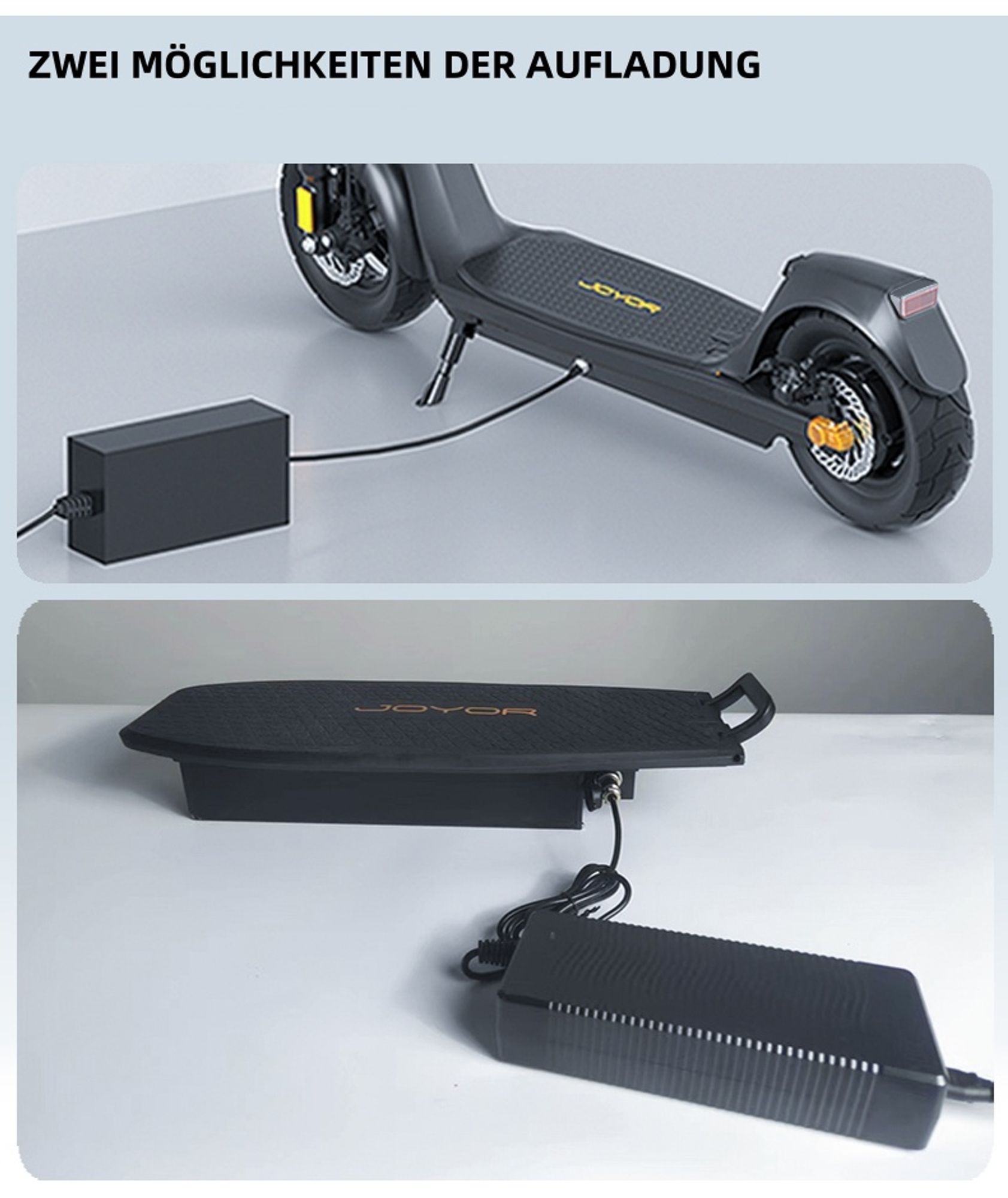 JOYOR C10E Elektroroller - 500W Motor 10.4AH Akku 10 Zoll Reifen ABE- Scheibenbremse - Schwarz