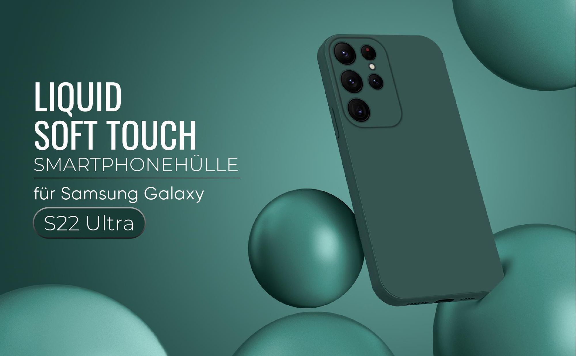 Liquid Soft Touch Smartphone Hülle in Grün für Samsung Galaxy S22 Ultra
