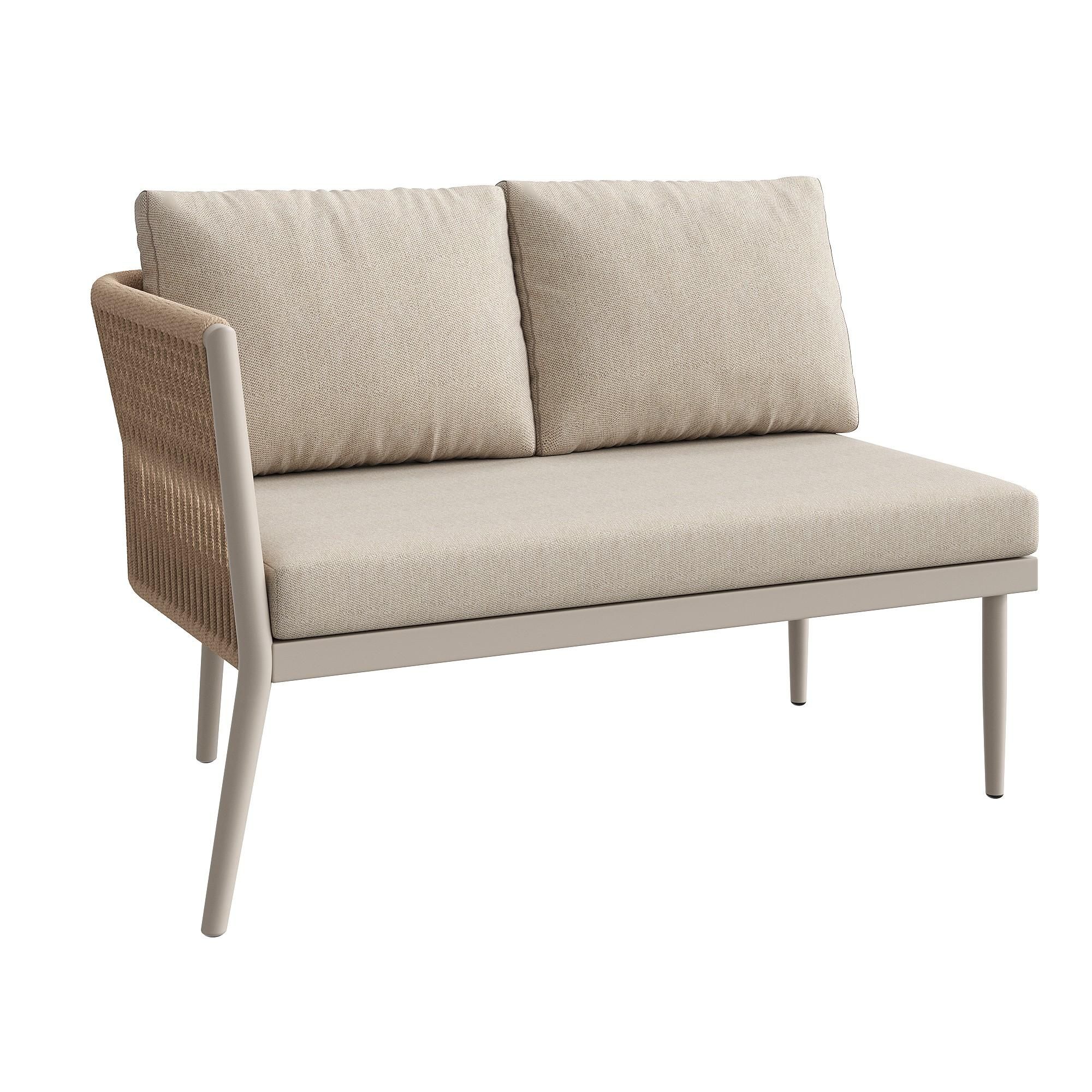 Flieks Rattan Gartenloungeset 6-tlg., Balkonmöbelset für 5-6 Personen, Gartenmöbel-Set mit 2 Gartentischen, Gartengarnitur mit Ecksofa & Stuhl, Beige