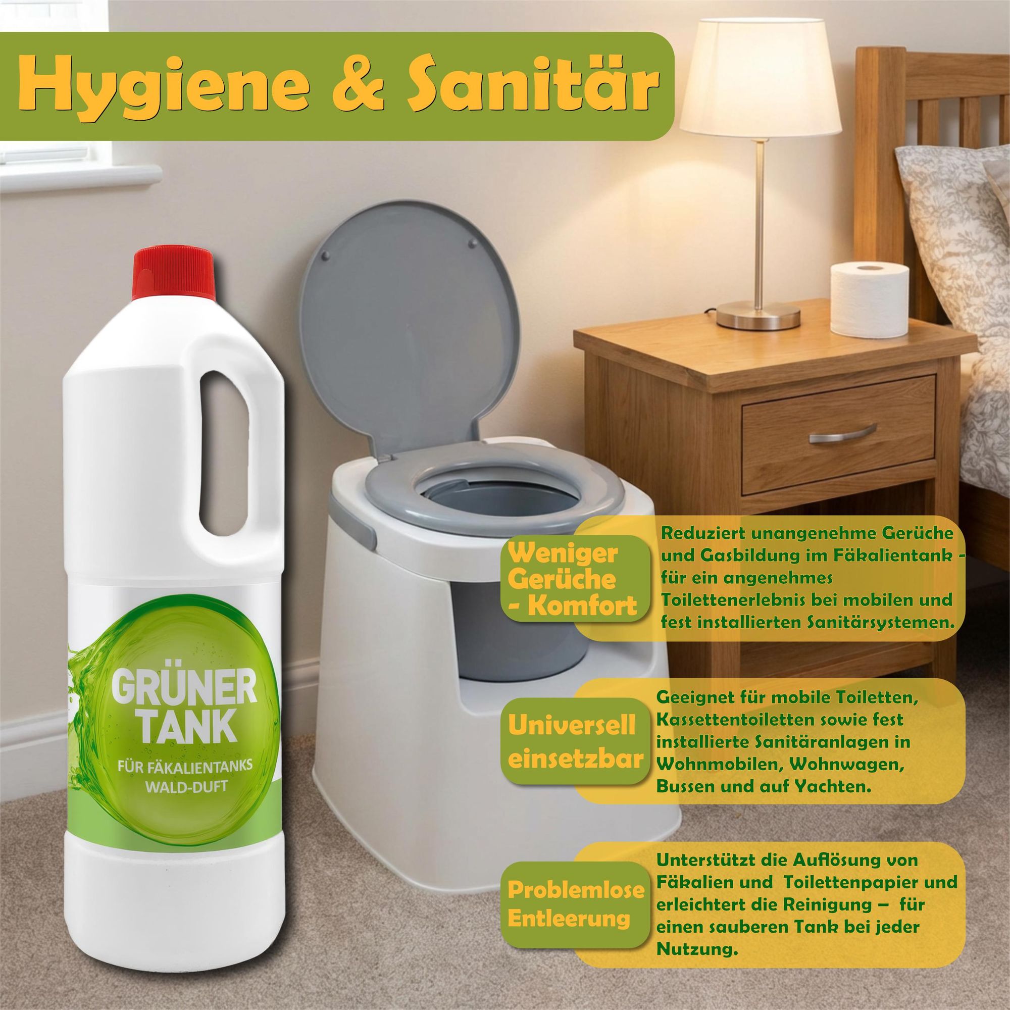 Chemietoiletten Set 2in1 – Tankflüssigkeit + Spülwasserzusatz 2×1,5 L | Camping & Wohnmobil