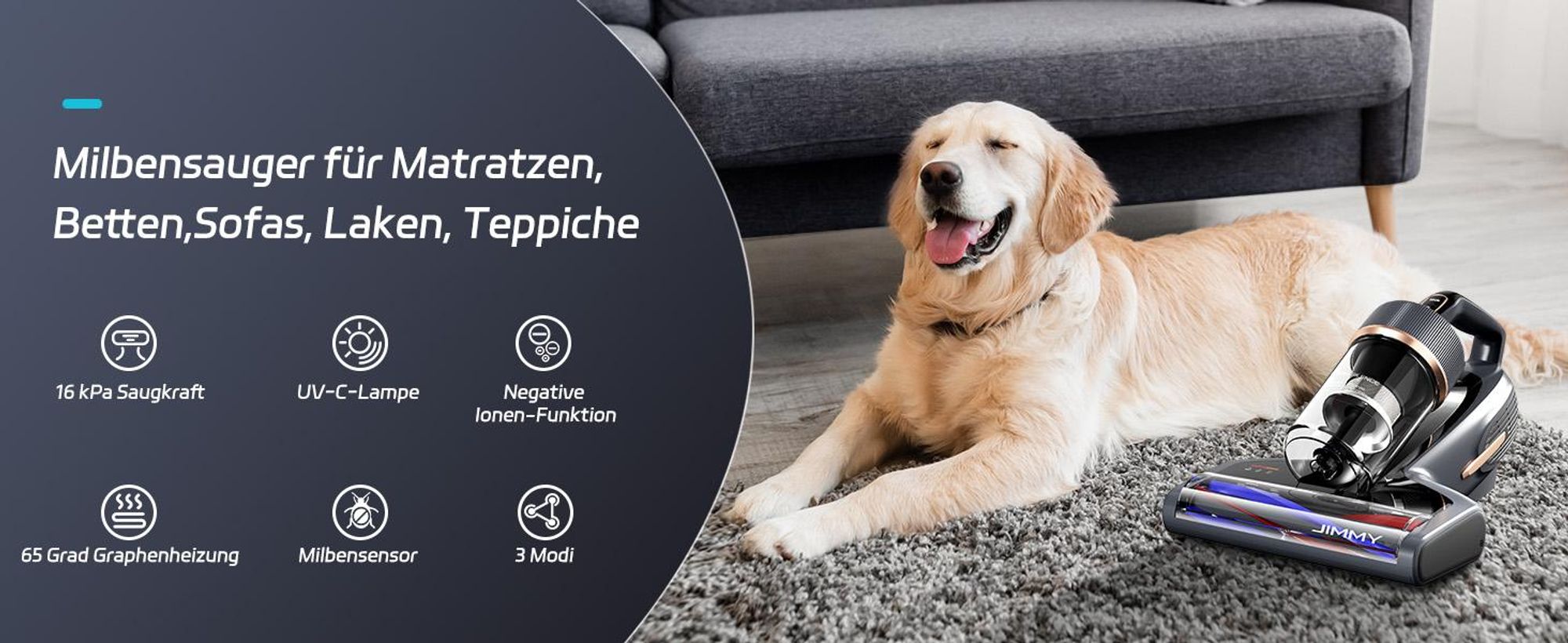 JIMMY , Trocken, MIF, Filterung, 78 dB, Beutellos, Schwarz, Transparent