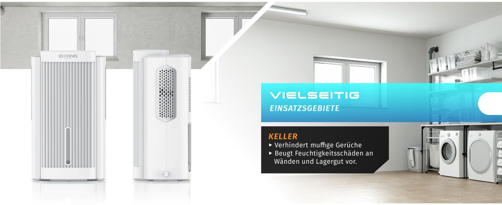Brandson Luftentfeuchter elektrisch, Raumentfeuchter, klein & leise, Wassertank 2000 ml, für 20 m³ Räume, Entfeuchtung 0,6 l/Tag, Tank 0,6 l, Entfeuchter Peltier Dehumidifier für Wohnung, Badezimmer, Schlafzimmer