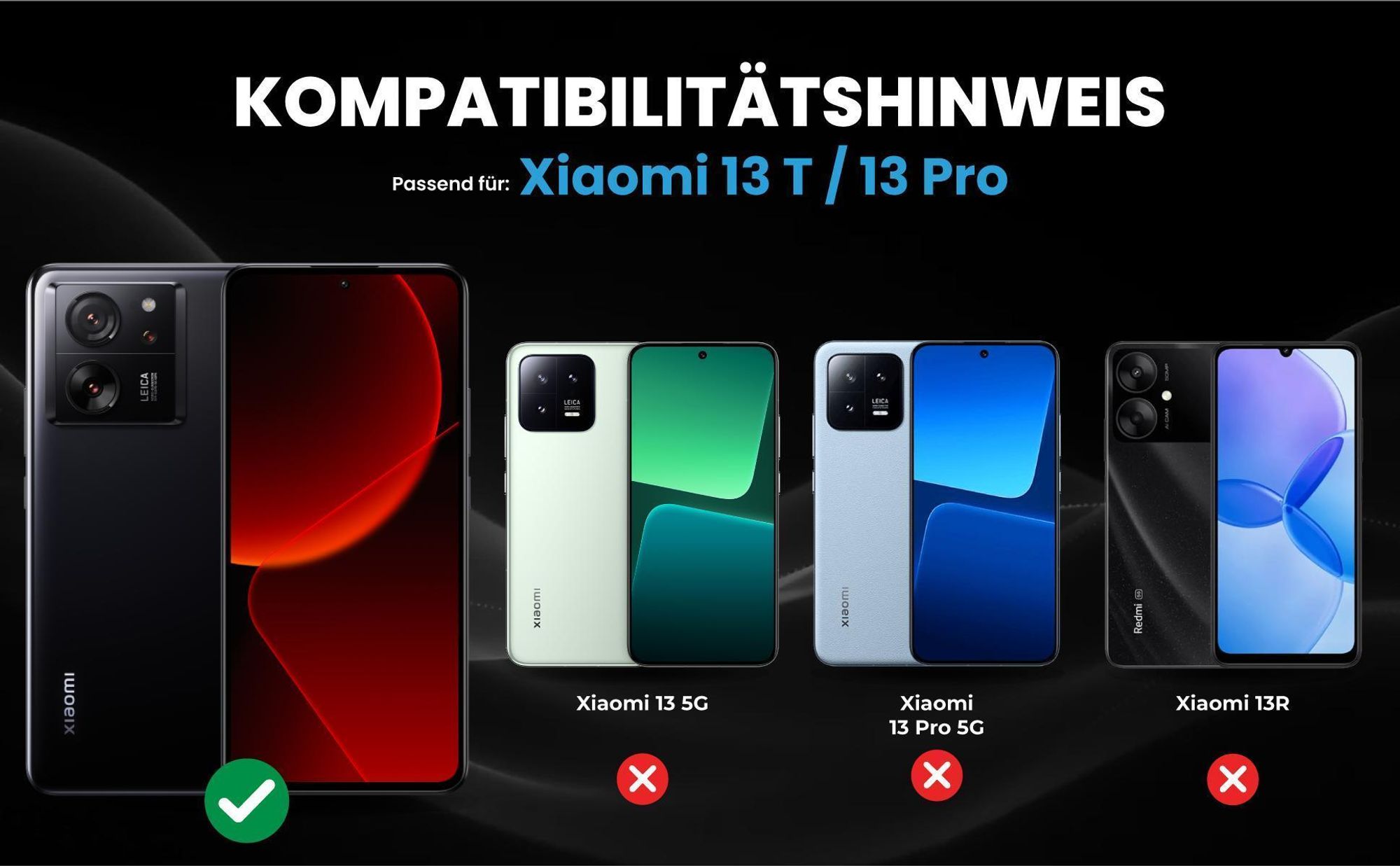 Kompatibilitätshinweise Hülle für Xiaomi 13T / 13T Pro