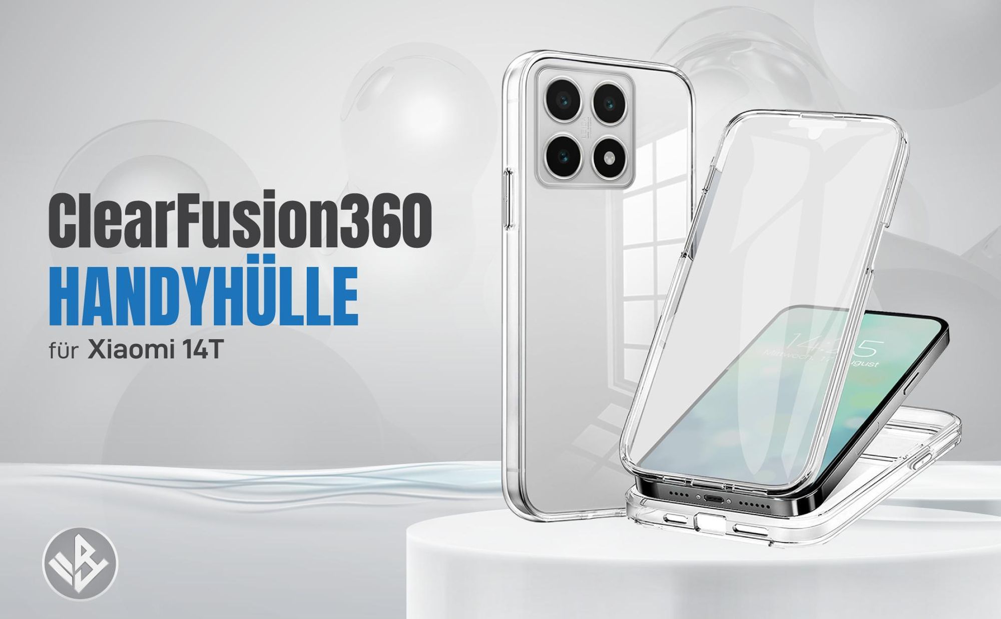 Transparente 360 Grad Hülle für Xiaomi 14T mit Kameraschutz