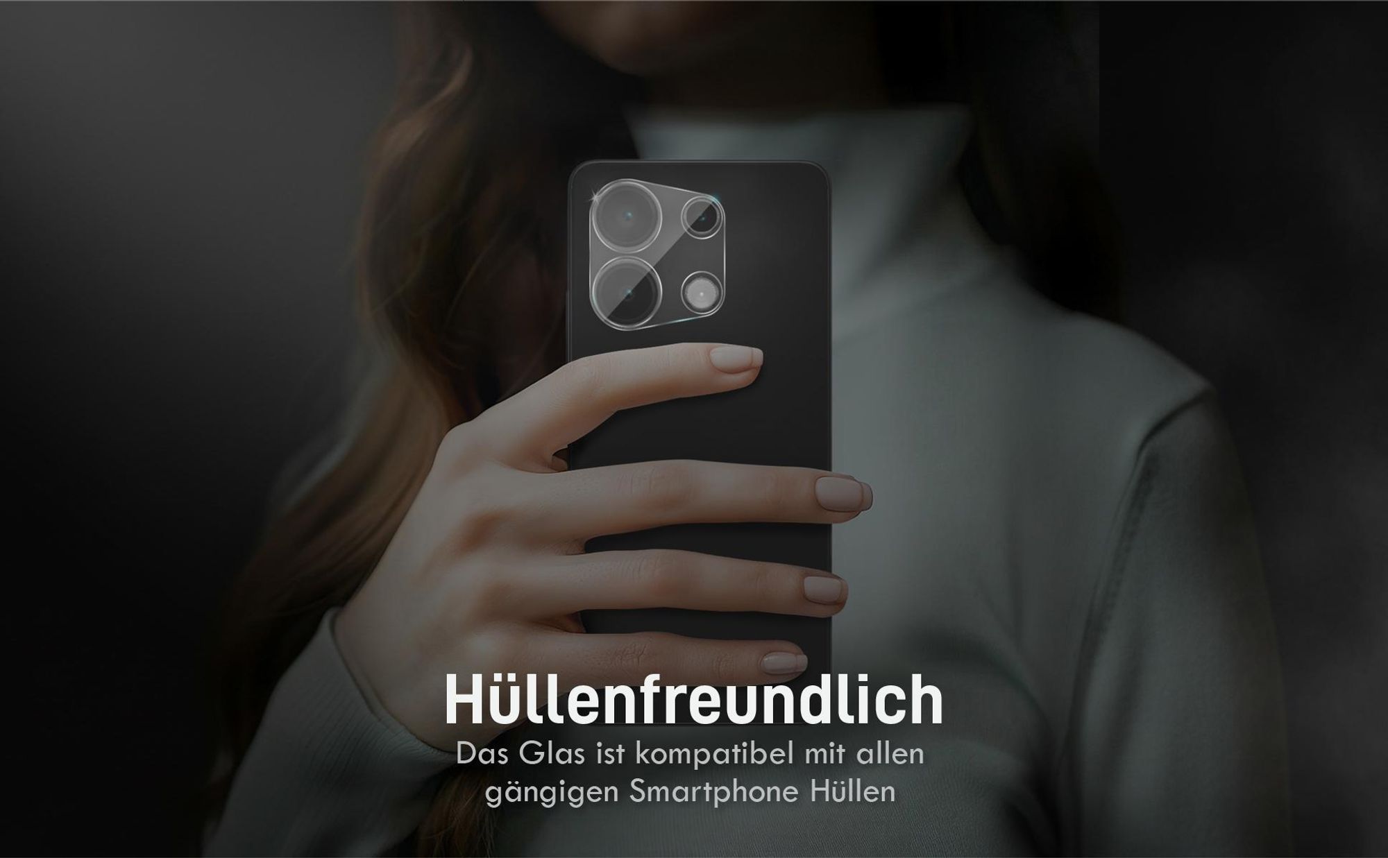 4x 9H Schutzglas (2x Kamera + 2x Display) Xiaomi Redmi Note 13 Pro in passgenauem Design