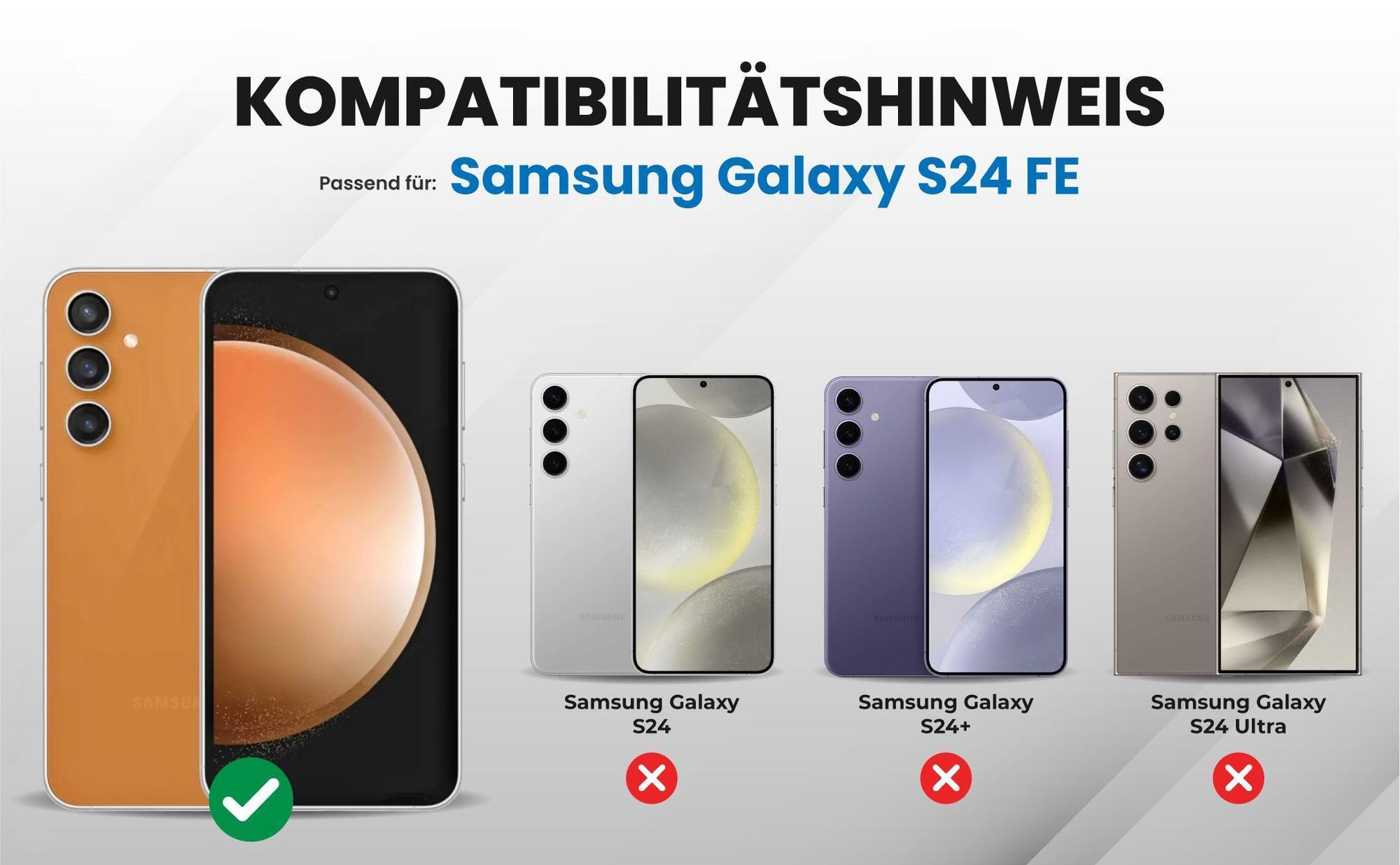 Kompatibilitätshinweise Hülle für Samsung Galaxy S24 FE
