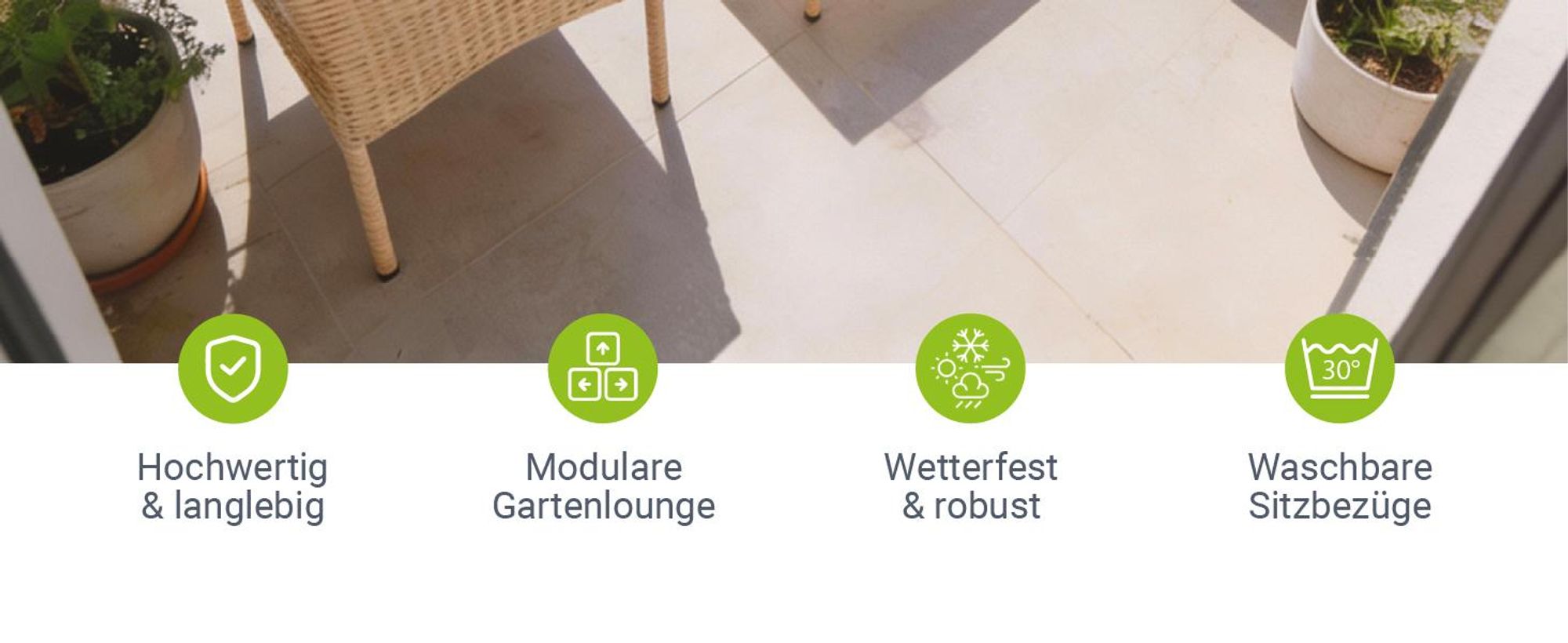 Juskys Polyrattan Gartenmöbel-Set Fort Myers - Tisch, Sofa & 2 Stühle - creme