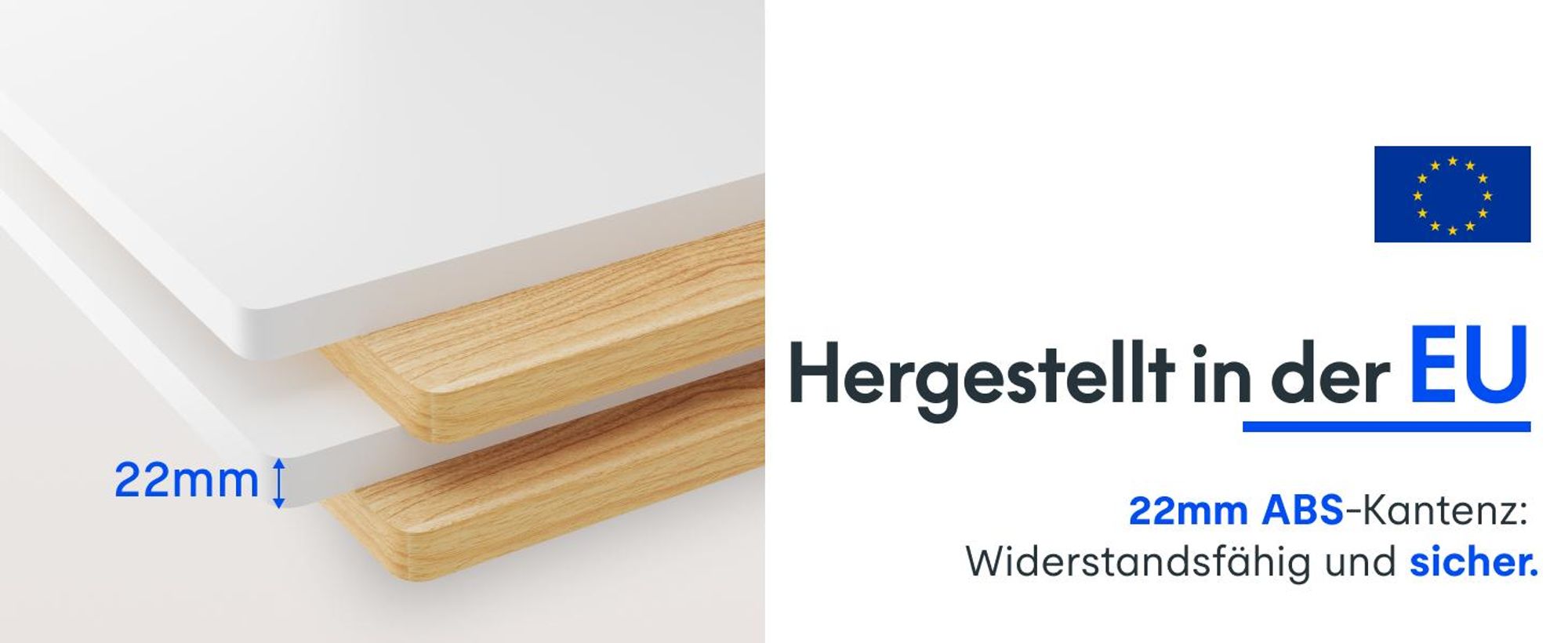 FLEXISPOT Höhenverstellbarer Schreibtisch  EU, 22mm Einteilige Tischplatte 160x80cm, Elektrisch mit 2 starken Motoren, 4 Memory-Funktion (Weiß)