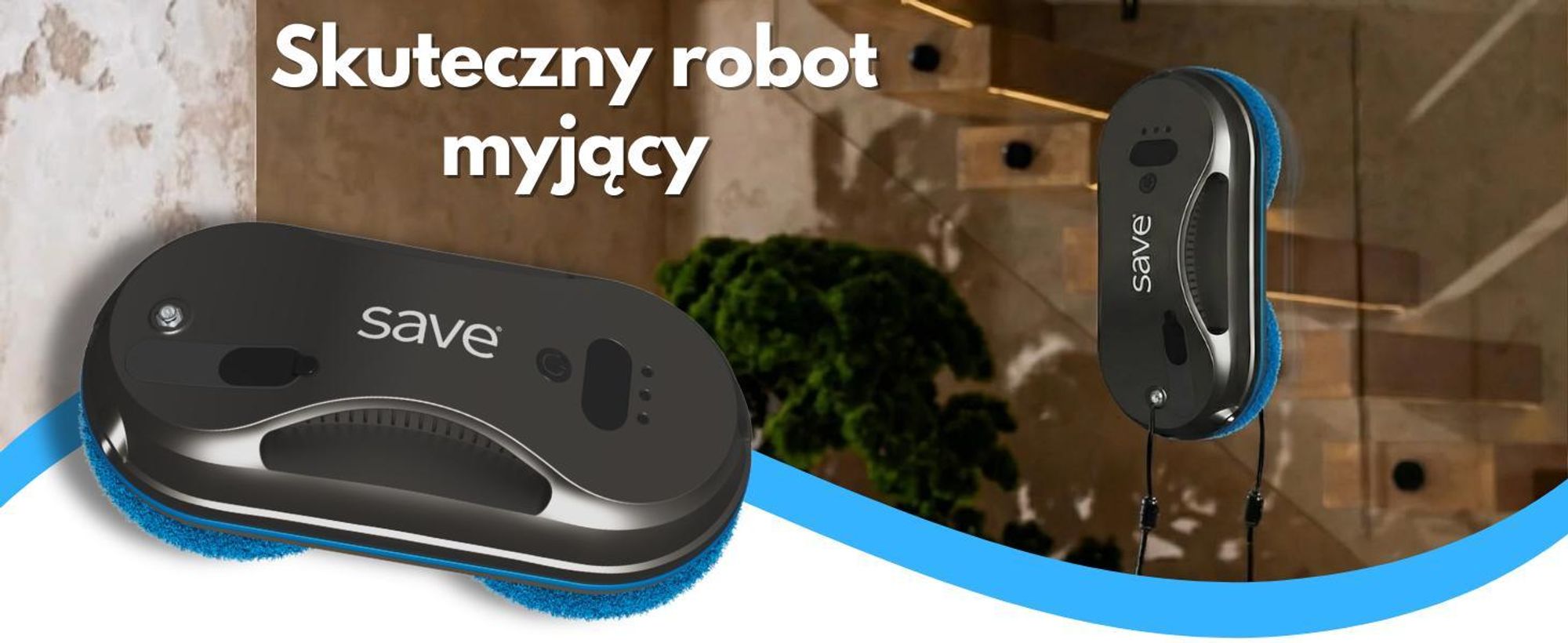 ROBOT DO MYCIA OKIEN SZYB LUSTER MYJKA DO OKIEN Inteligentny Myjący Okna ZESTAW SAVE