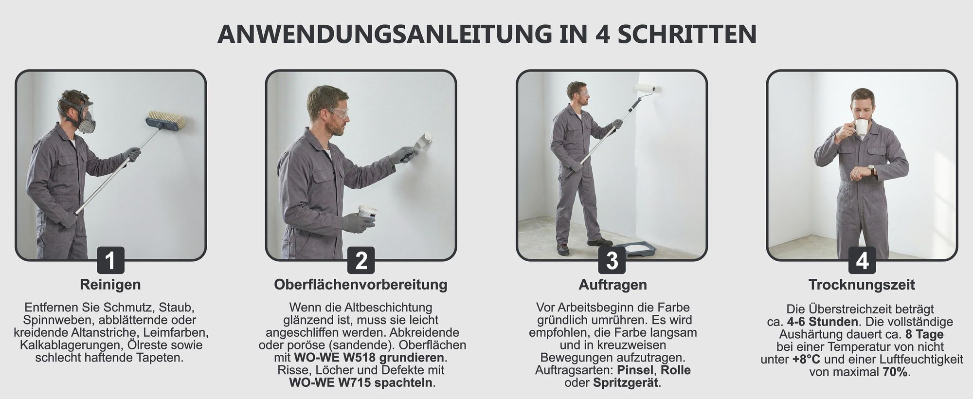 Latexfarbe Innenweiß Abwaschbare Wandfarbe Wohnraumfarbe Küchenwandfarbe Seidenmatt W556
