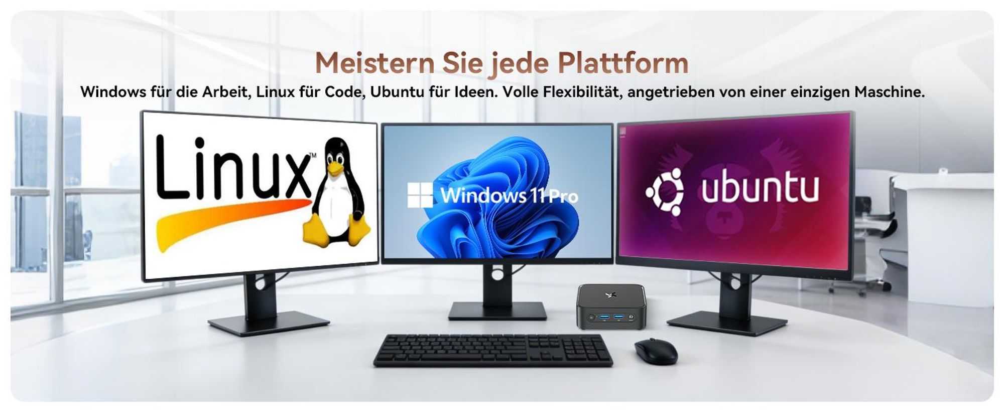 Blackview Huidun H80 MiniPC Desktop PC, AMD Ryzen 5 3500U, 16GB DDR4, 512GB SSD, Dual-Gigabit-LAN, Dual-4K-Ausgang, VESA-Montage, ultra-leise (26dB)
