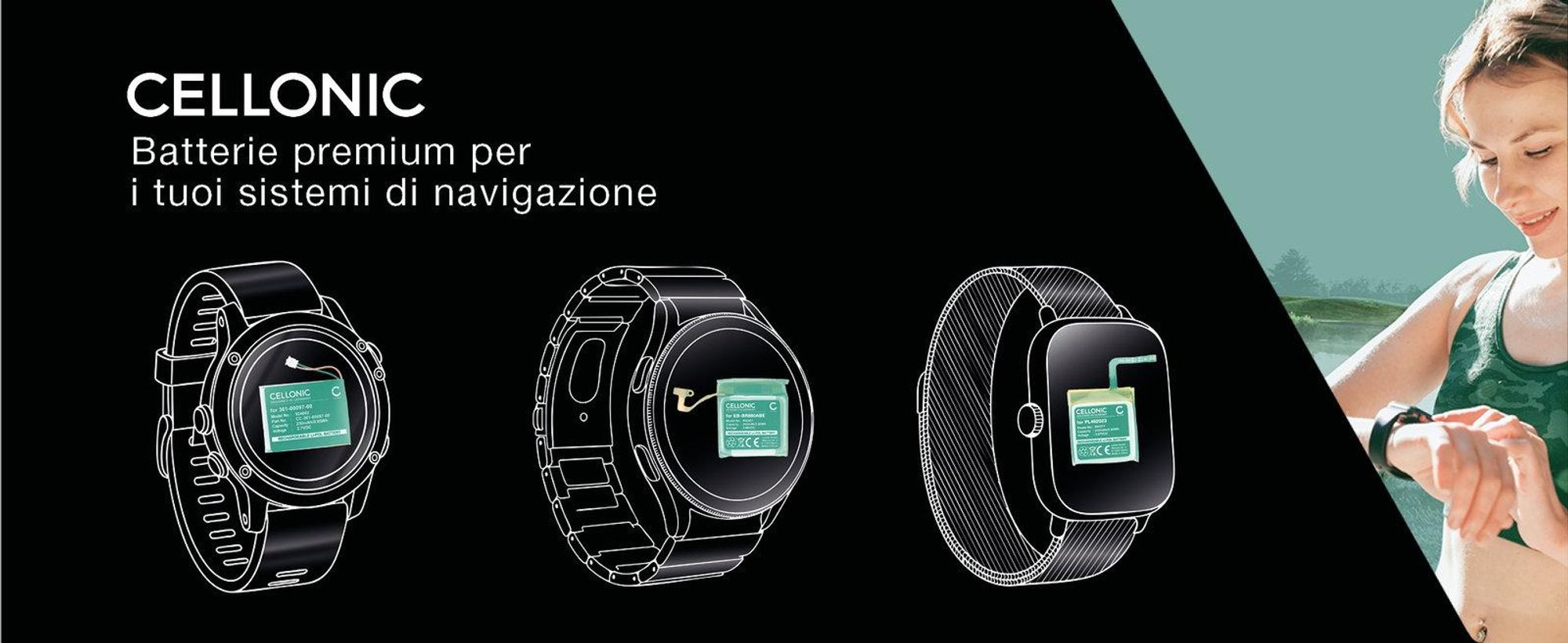 CELLONIC 1x Batteria per Smartwatch e braccialetto fitness Compatibile con Garmin vivoactive 3, 361-00108-01 – (160mAh, 3.7V)