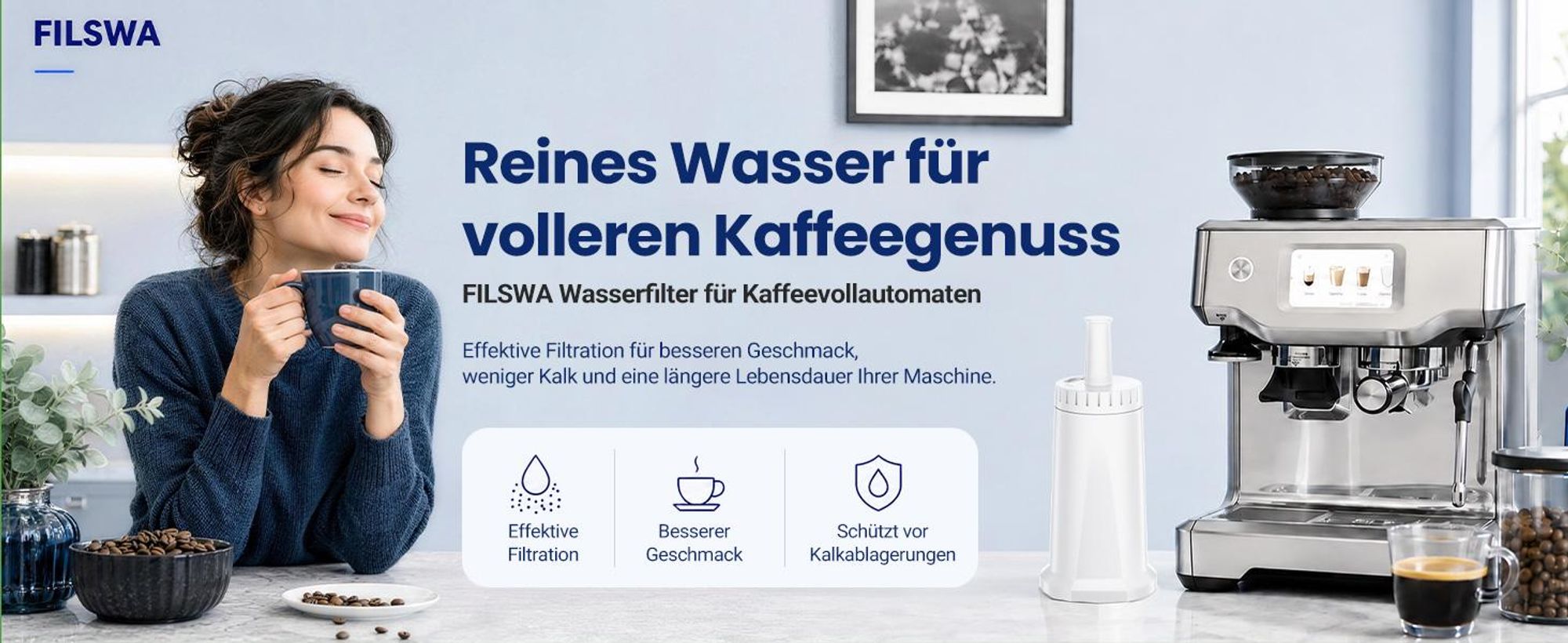 3er-Pack Wasserfilter für Sage Kaffeemaschinen, kompatibel mit Sage SES008WHT01 BES008, SES875, SES878, SES920, SES500, SES985, SES990, SES995/880/810