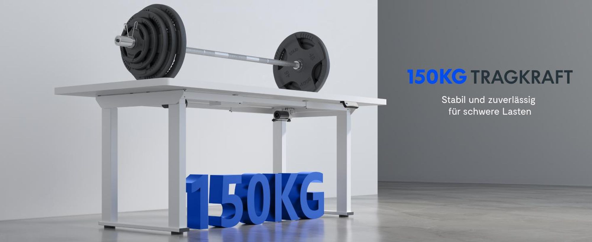 FLEXISPOT Höhenverstellbarer Schreibtisch Gestell Elektrisch mit 4 Beinen, Doppelmotor 200 KG TRAGLAST, 3 Speicherplätzen Sitz-Steh-Erinnerung Weiß