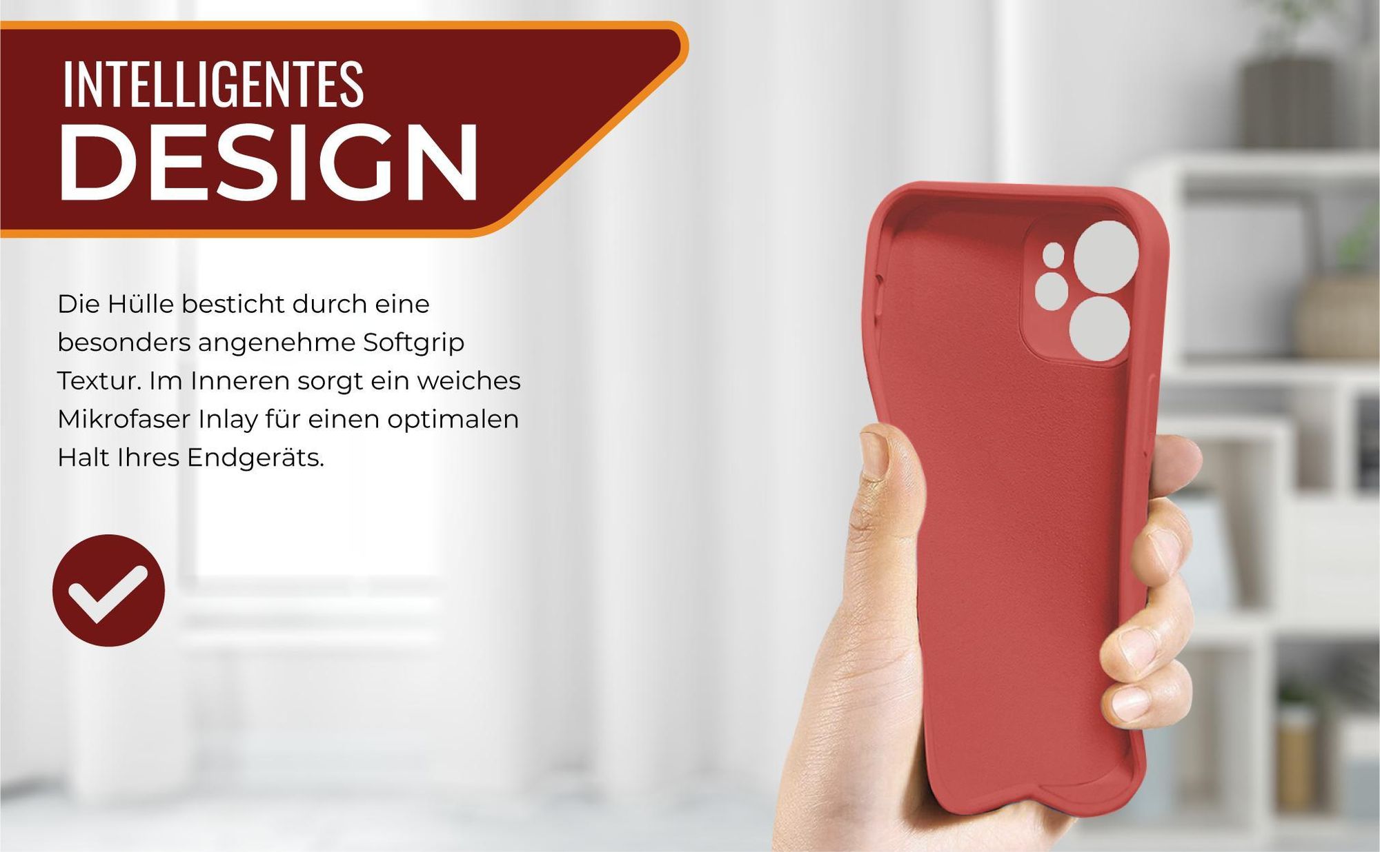 Slimcover in Rot für Apple iPhone 11 mit Mikrofraser Inlay