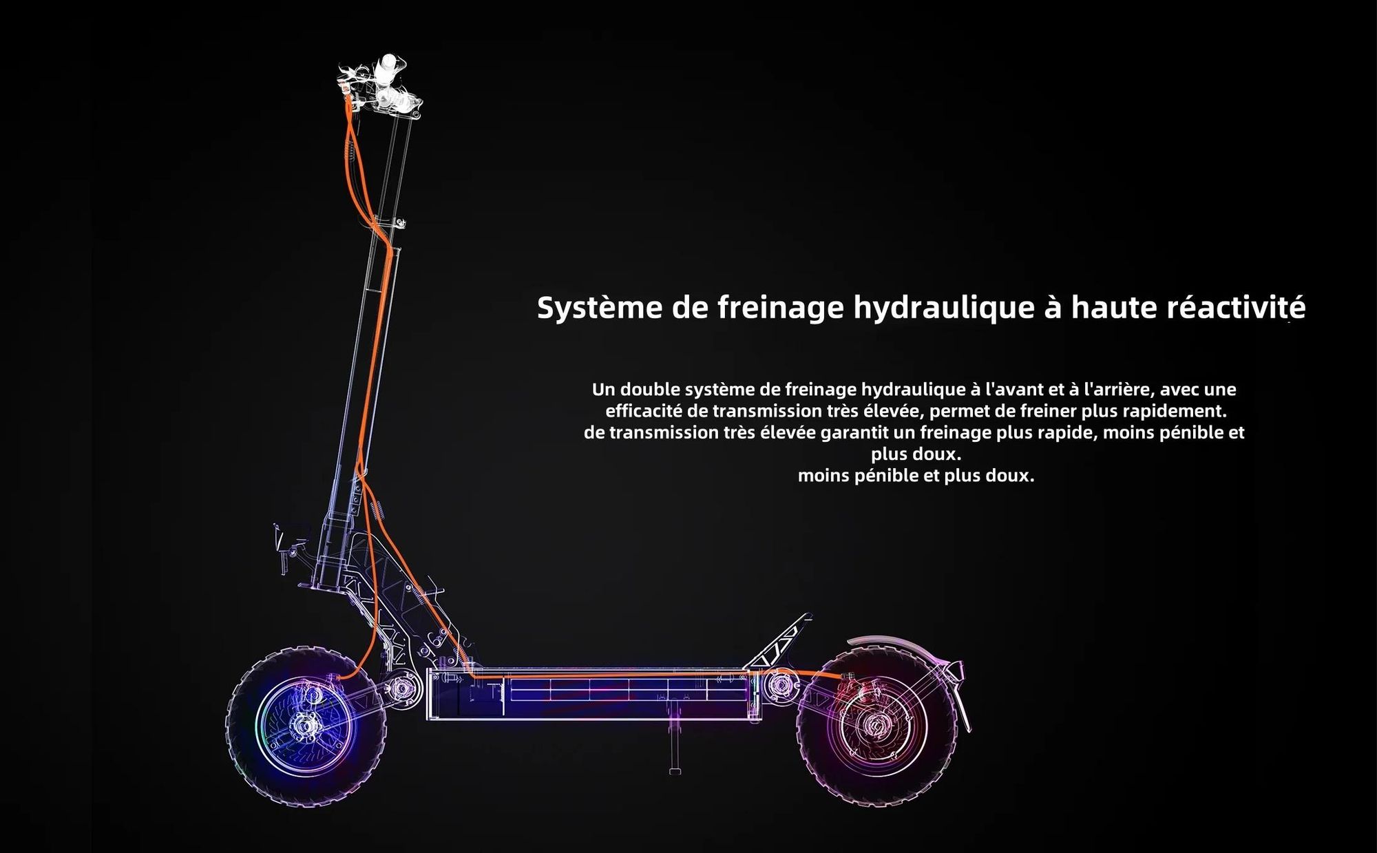 JOYOR S10-S-Z Pliable avec fonction clignotant Trottinette électrique - Moteur 1000W*2 Batterie 60V18AH Pneus de 10 Pouces - Noir