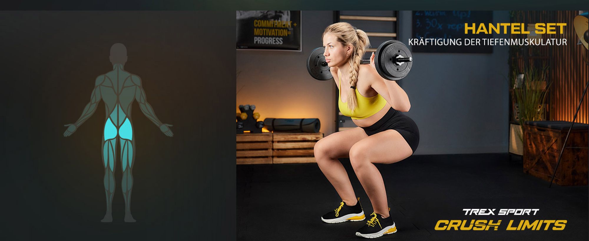 TREX SPORT Langhantelstange SZ Curlstange TX-120LCP | 120 cm Stahl Hantelstange für Krafttraining, 25 mm | Sternverschlüsse, bis 100 kg Belastbarkeit