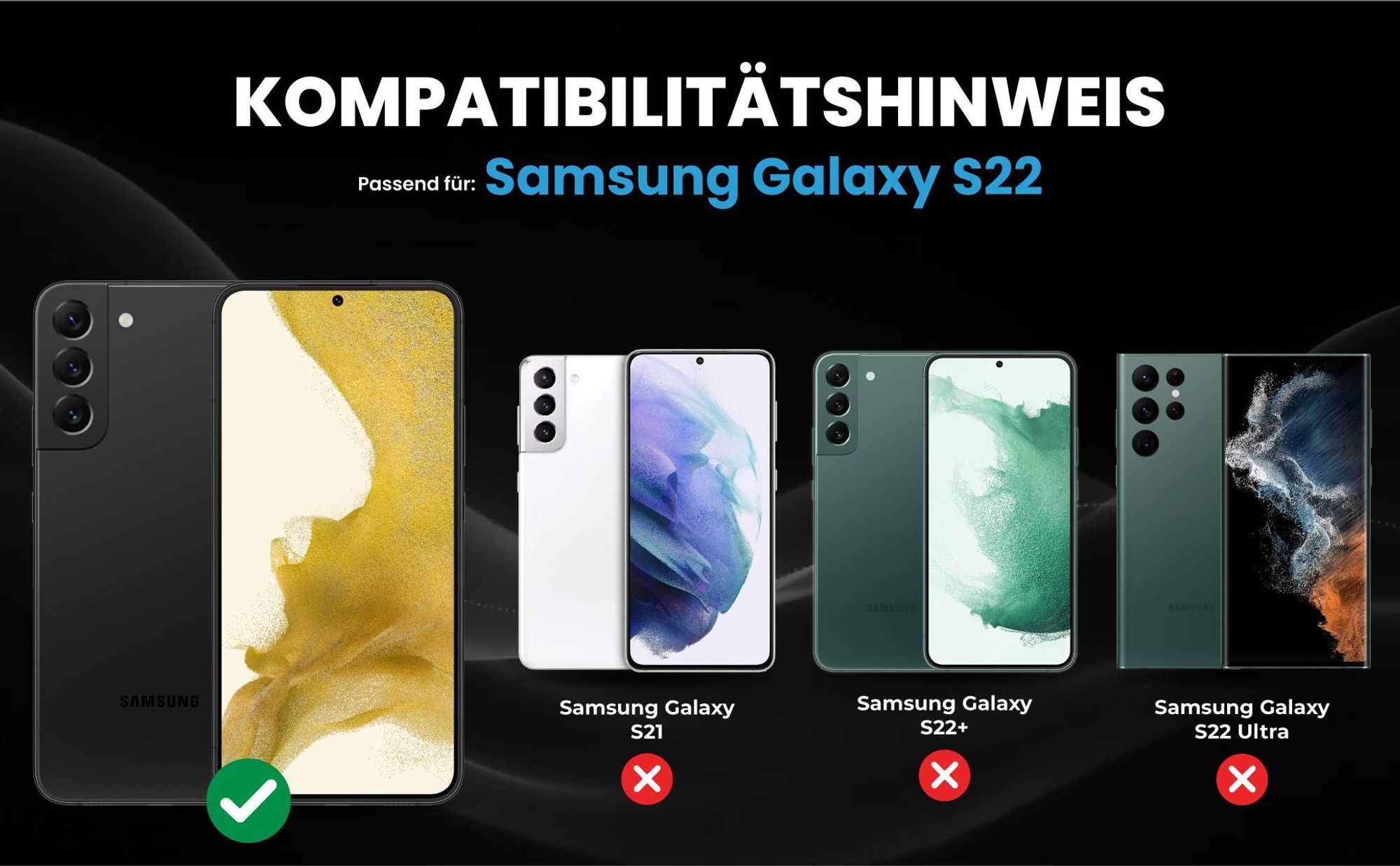 Kompatibilitätshinweise Hülle für Samsung Galaxy S22