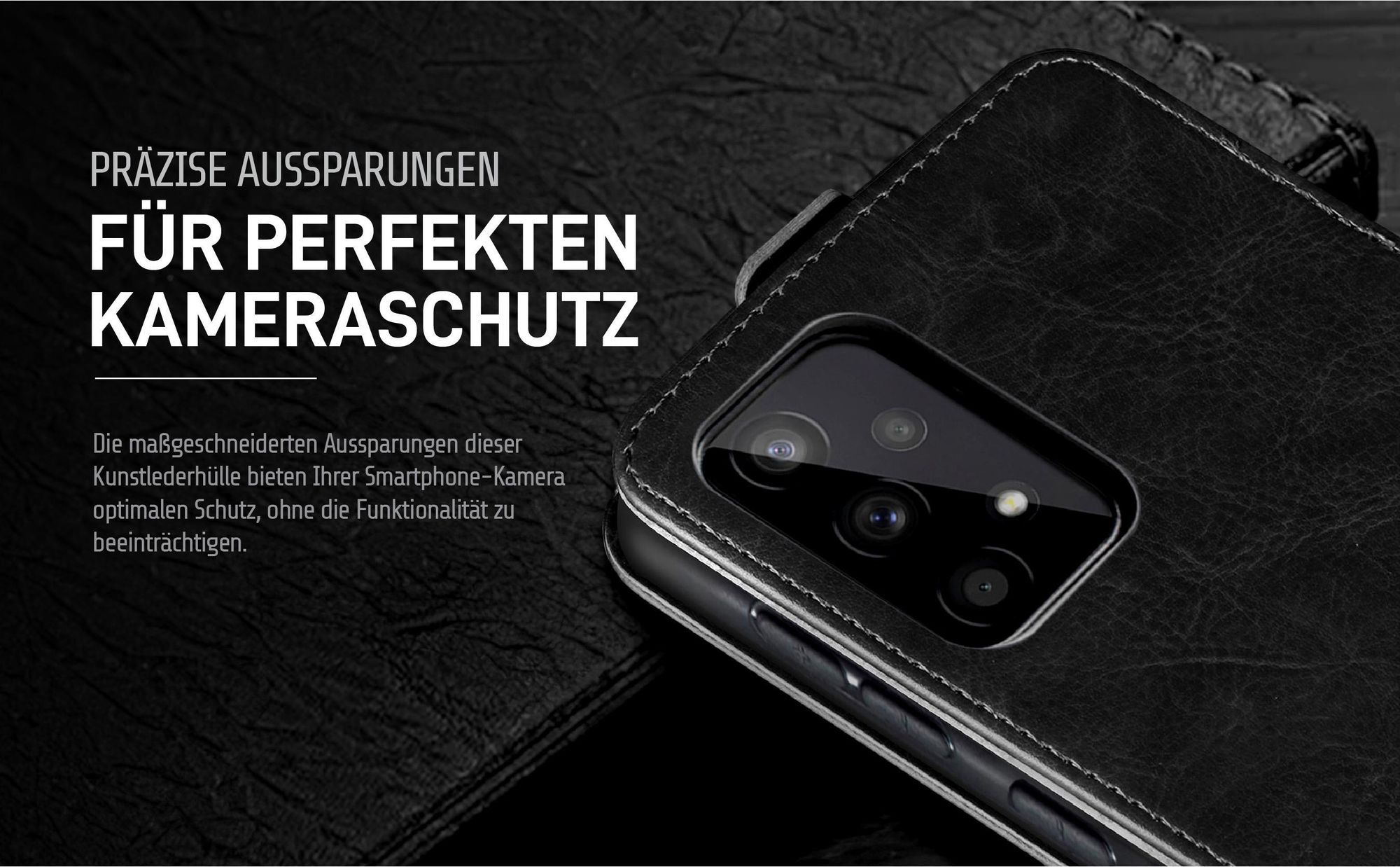 Klapphülle in Schwarz mit Kameraausschnitt für Samsung Galaxy A33 5G