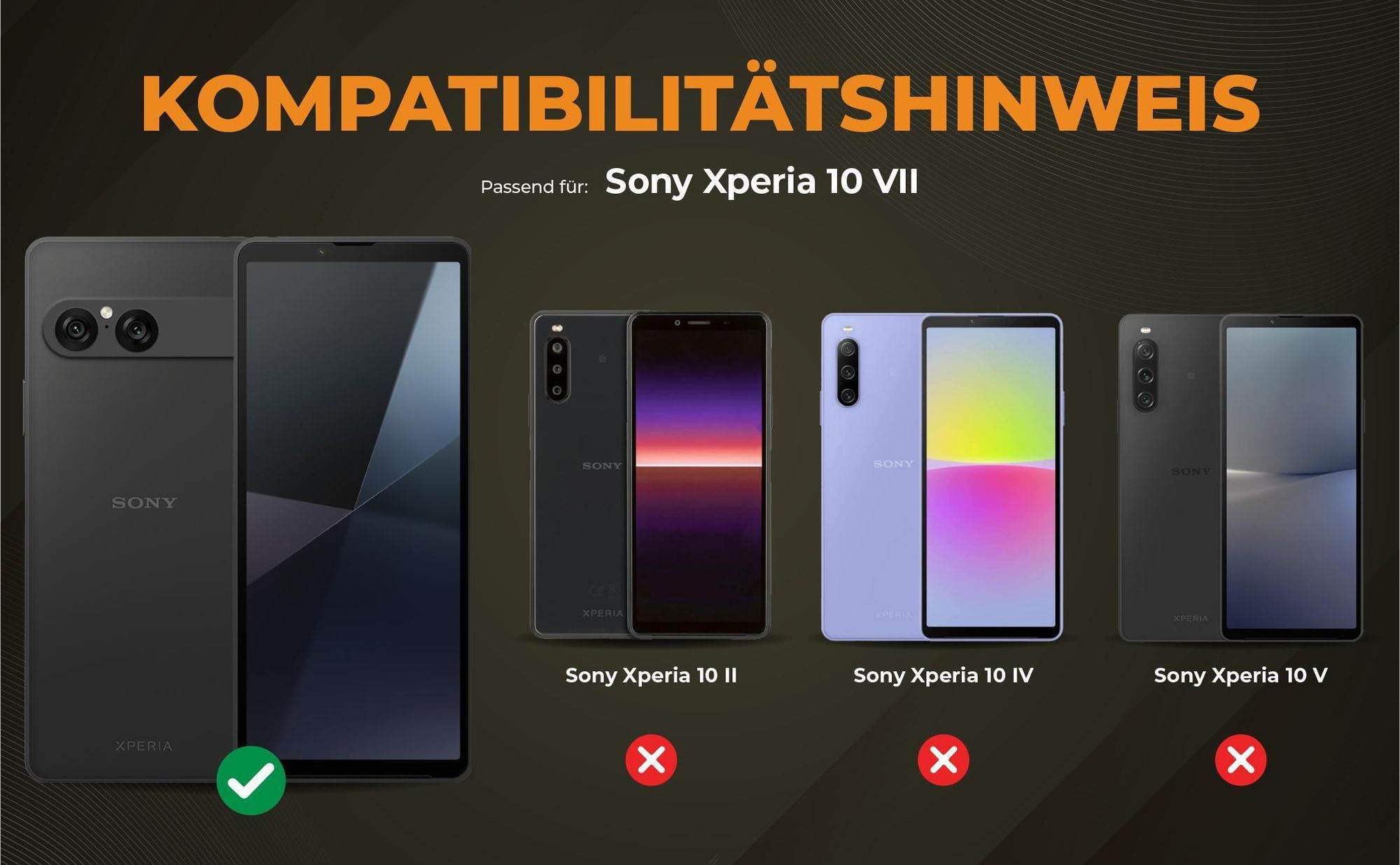 Kompatibilitätshinweise Hülle für Sony Xperia 10 VII