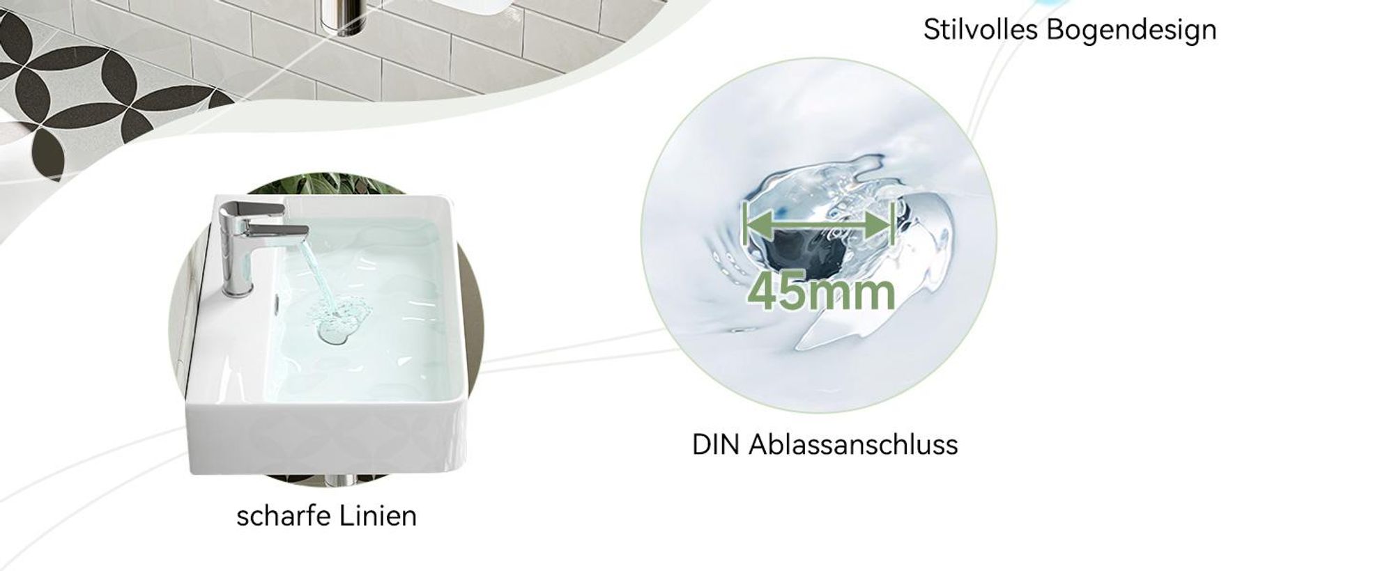 Hänge Waschbecken DIN Ablassanschluss