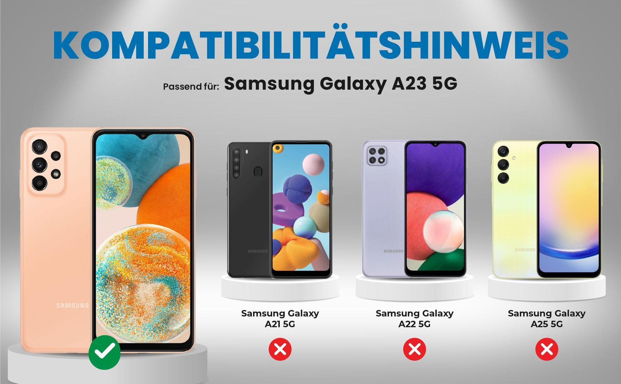 Kompatibilitätshinweise Hülle für Samsung Galaxy A23 5G