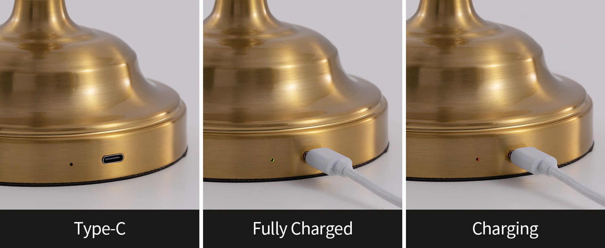 2erTragbare kabellose Schreibtischlampe, 5000 mAh, USB-Aufladung, stufenlose LED-Dimmung, Nachttischlampe, geeignet Schlafzimmer, Wohnzimmer,Esszimmer
