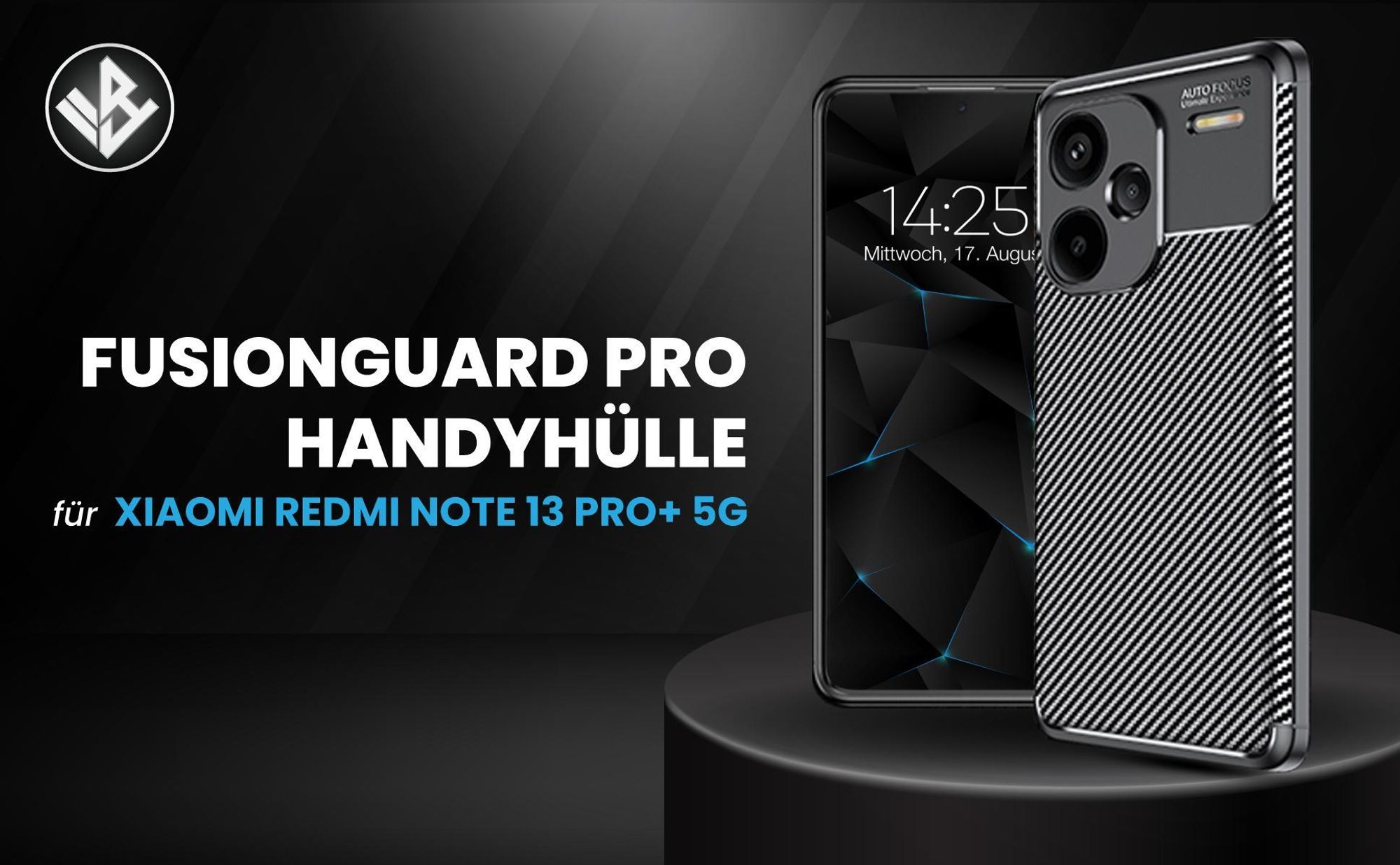 Schwarze ergonomische Schutzhülle für das Xiaomi Redmi Note 13 Pro+ 5G